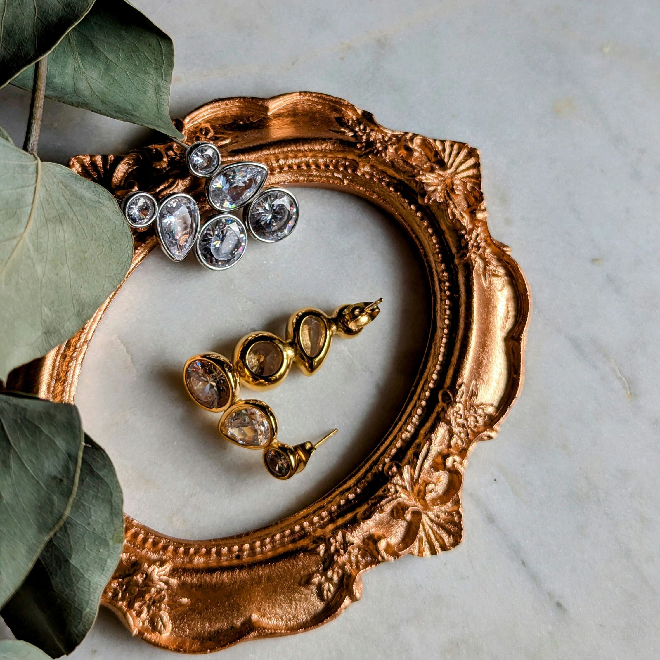 Zirkonia Ohrstecker "Trio" - Ohrstecker aus Zirkonia mit drei Steinen