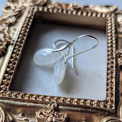 Boucles d'oreilles en pierre de lune avec crochets en argent 925