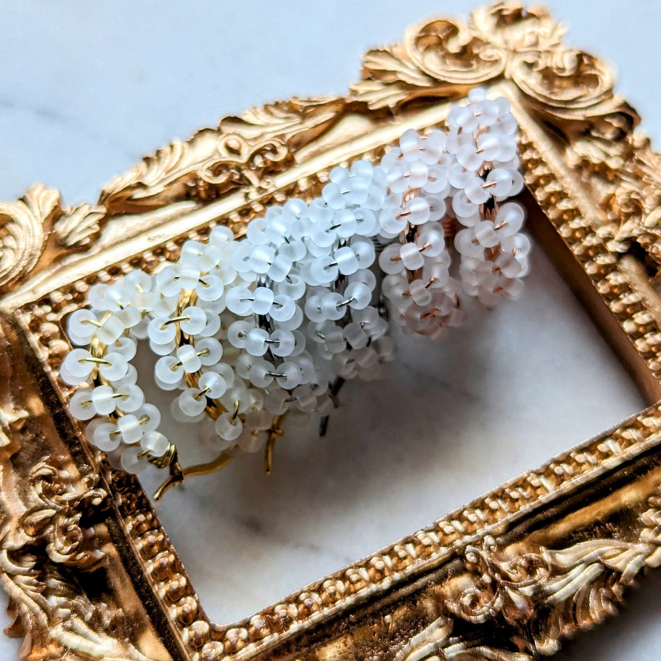 Rocailles earrings "Salt"