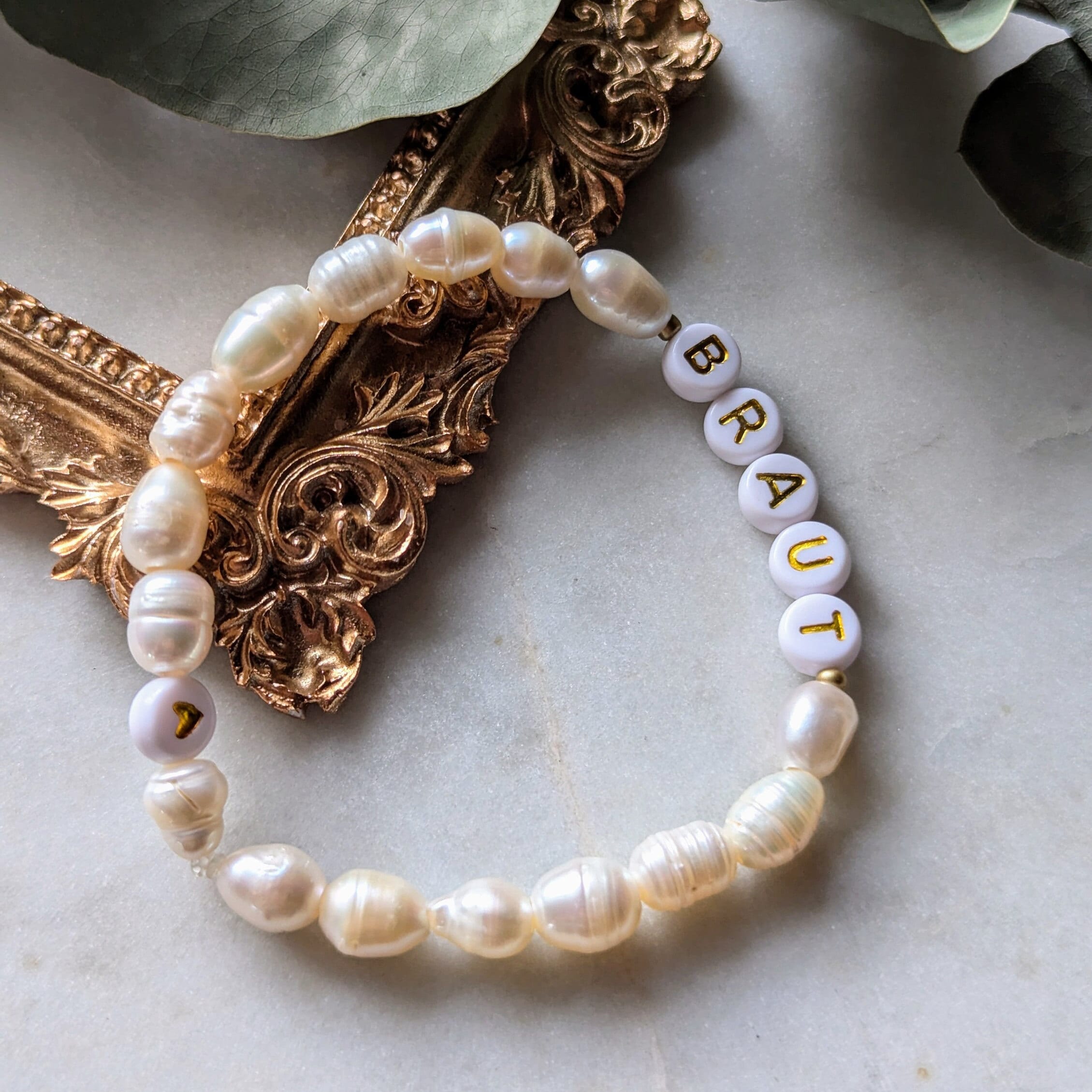 Bracelet de mariée et de demoiselle d'honneur avec perles d'eau douce