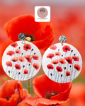 Poppy Bloom – Ohrstecker mit Mohnblumen auf Perlmutt