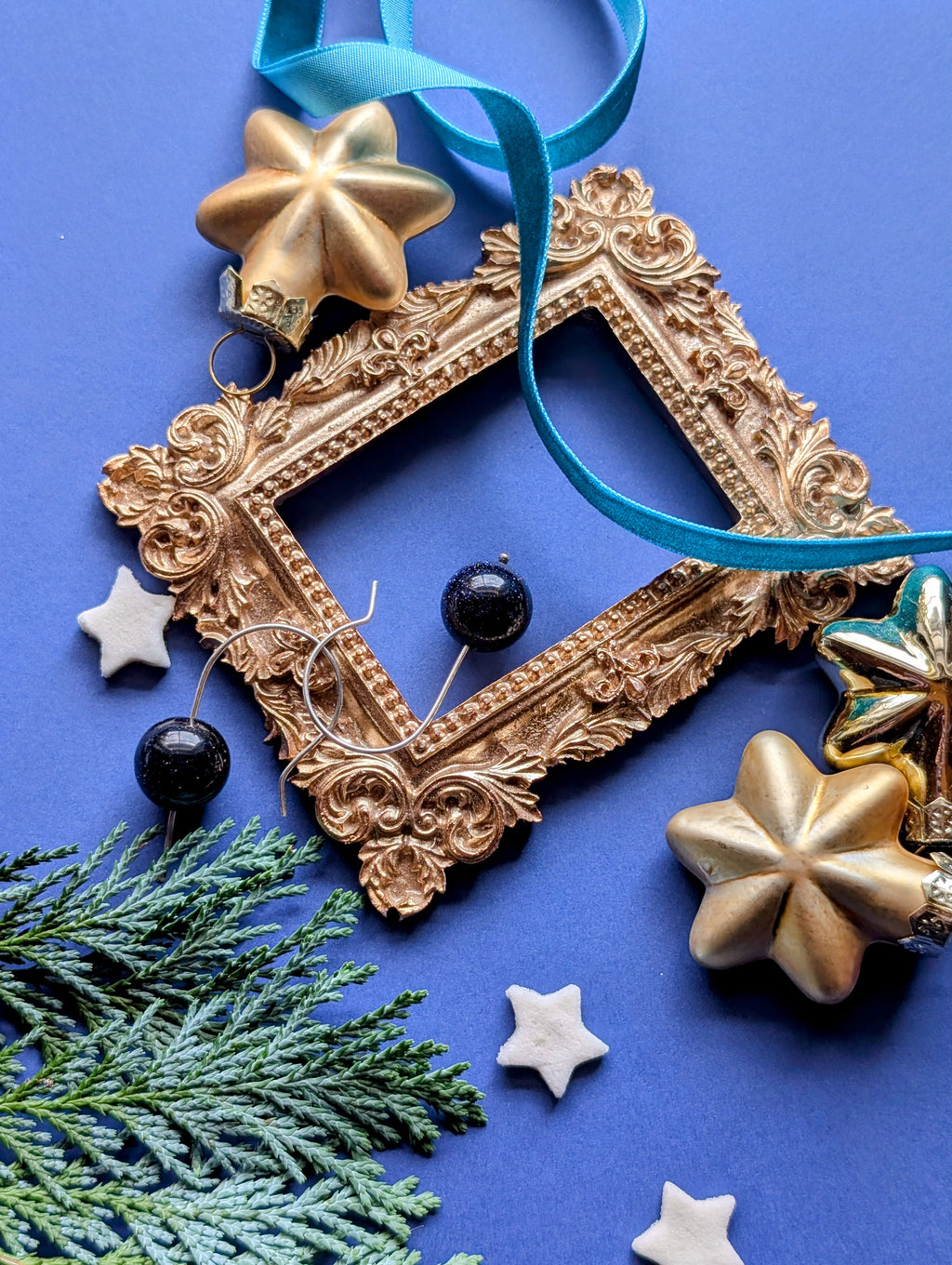 Nachtfunkeln Ohrhänger | Silber & Blaufluss