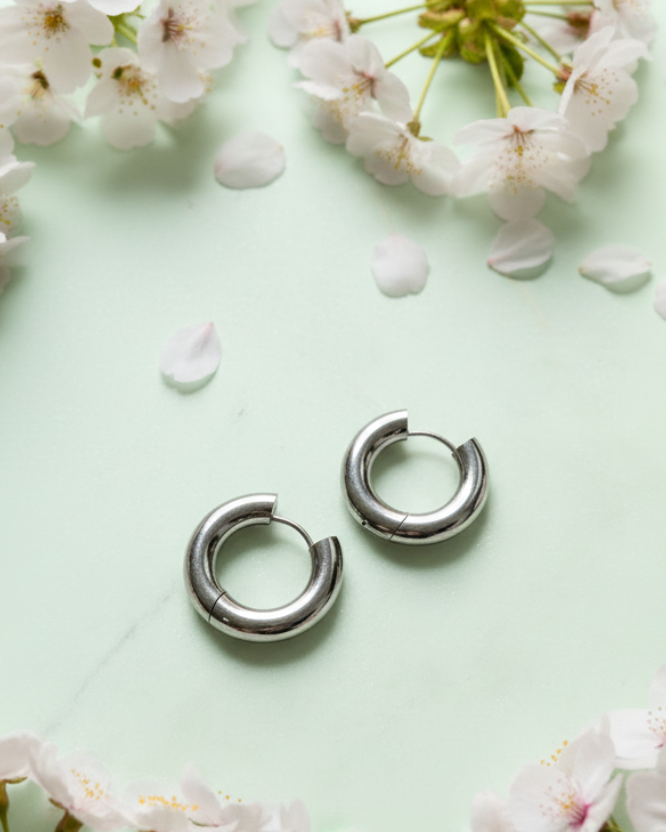 Statement Creolen "Chunky" - Wasserfeste Edelstahl Creolen 4,8mm