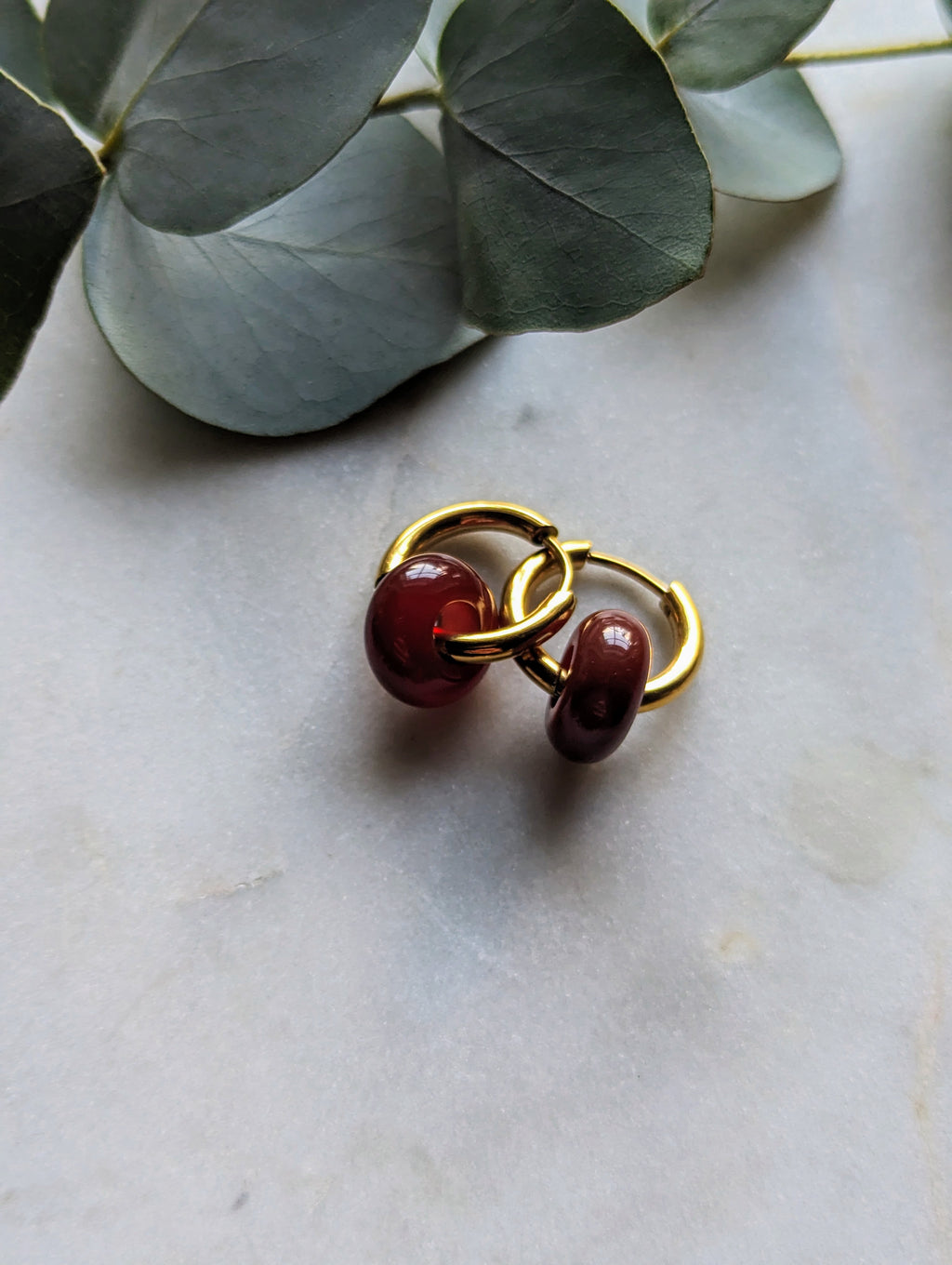 Creolen mit Edelstein Loop - Karneol