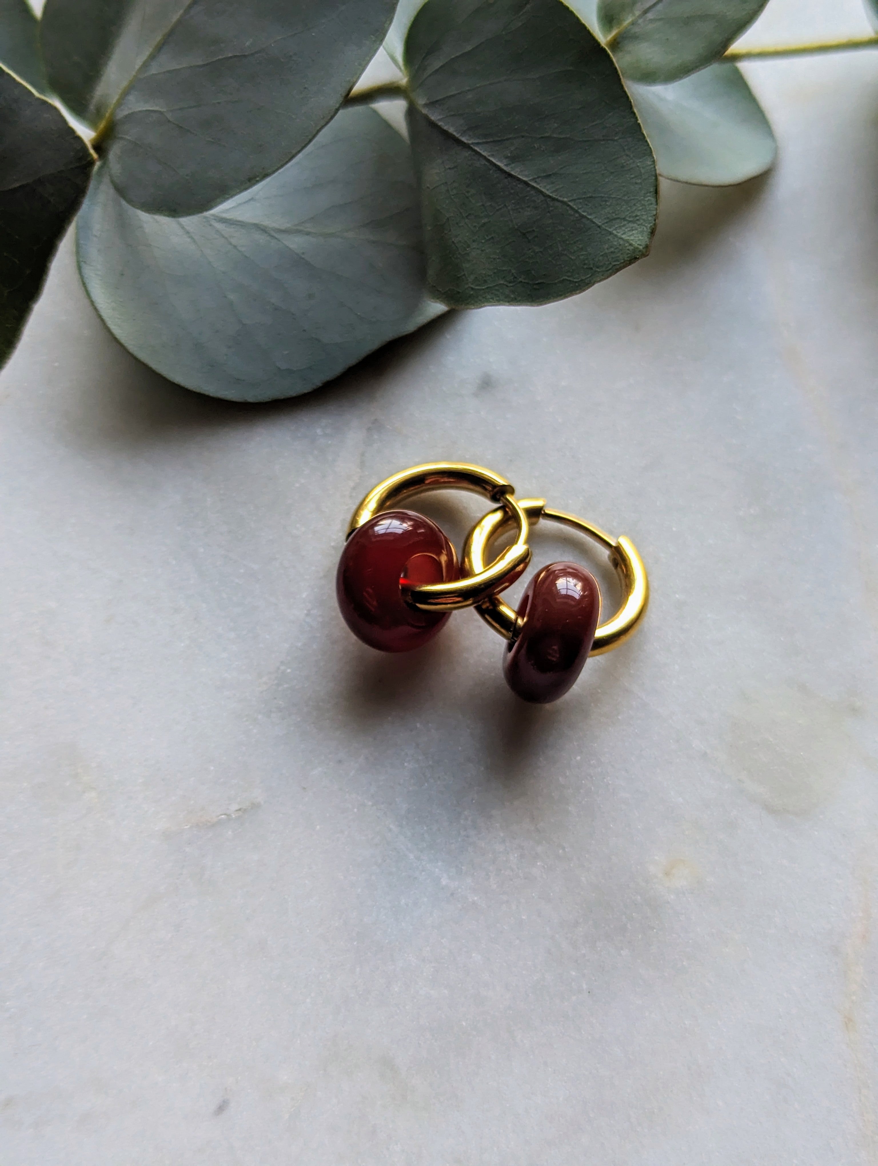 Creolen mit Edelstein Loop - Karneol