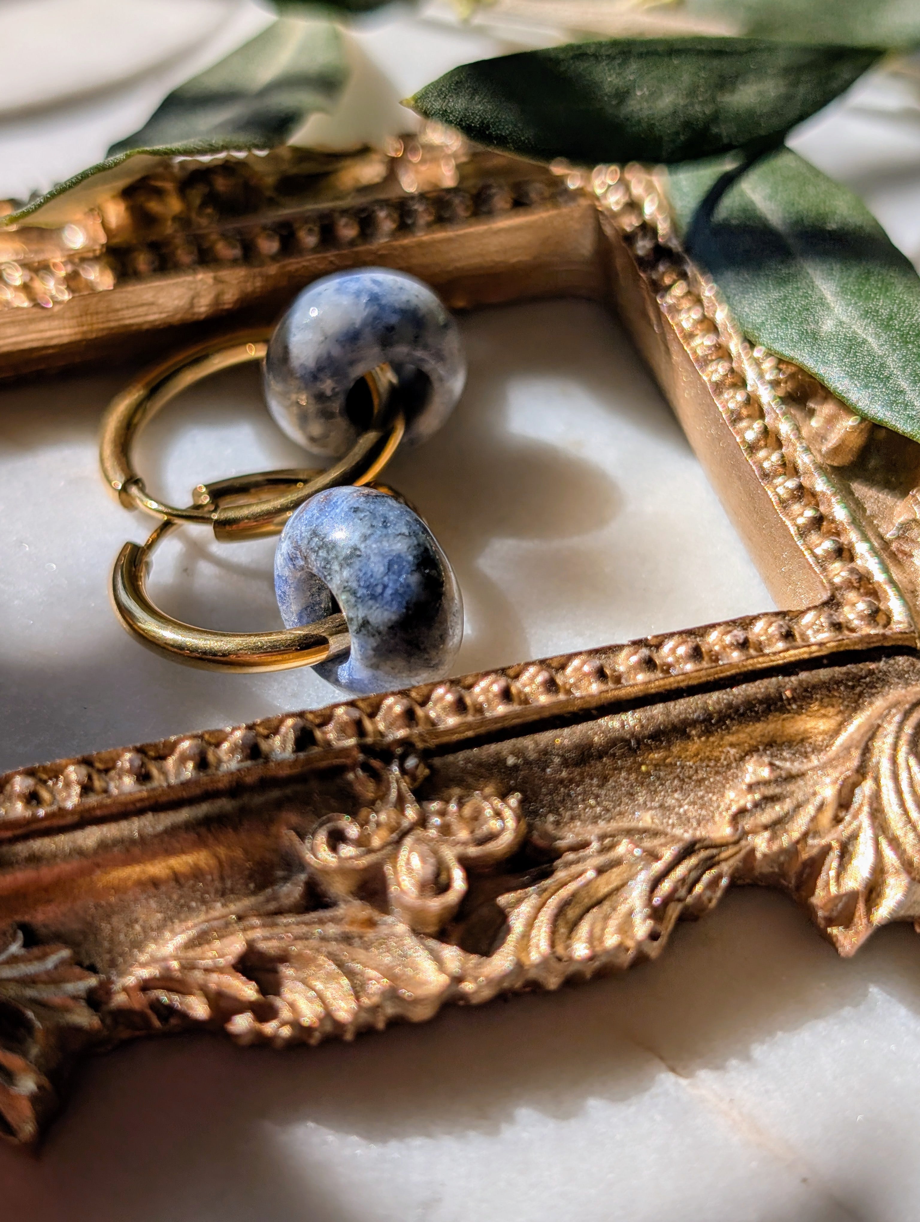 Creolen mit Edelstein Loop - Sodalith