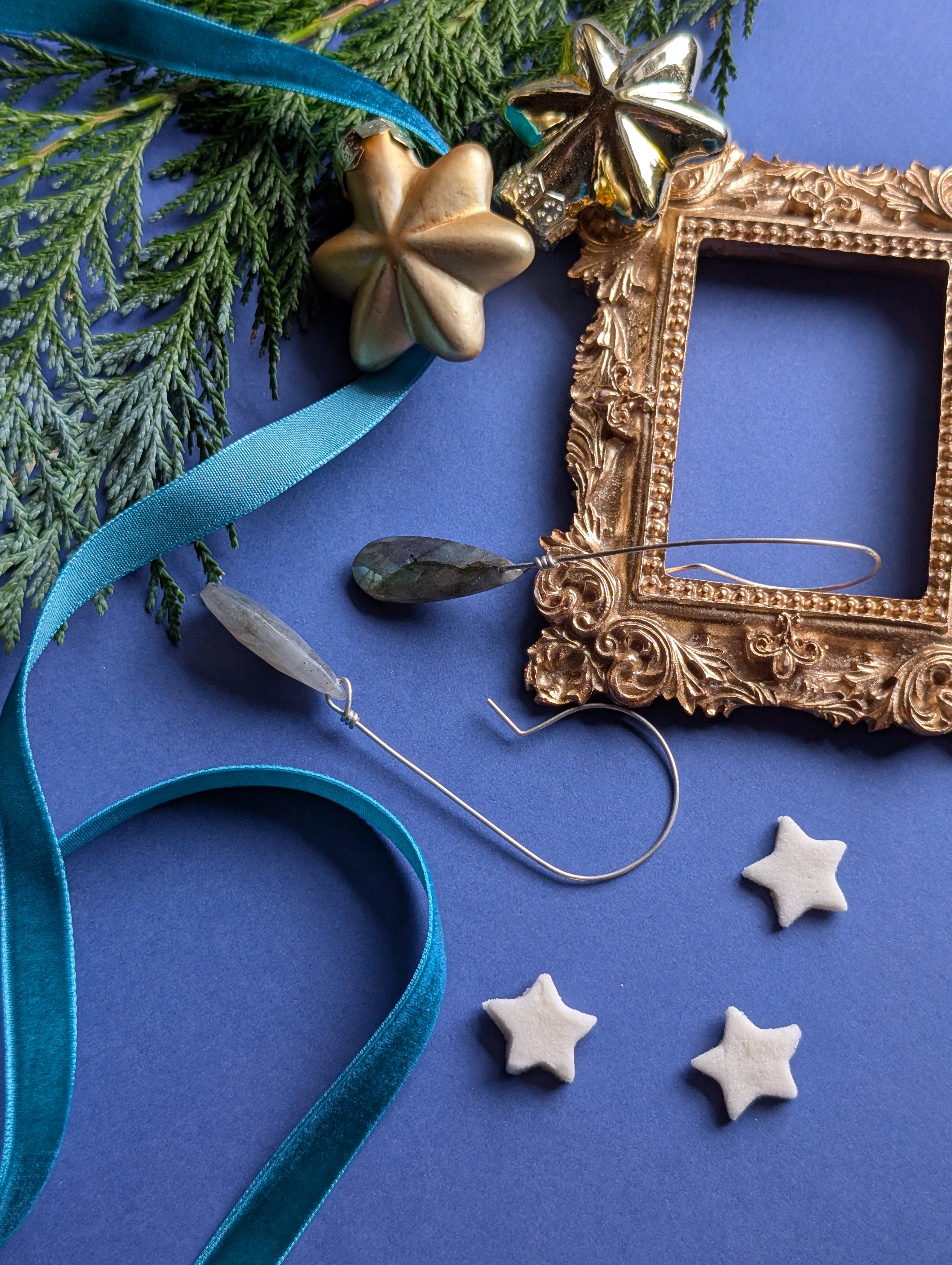 Ohrhänger "Velvet Briolettes" - Lange Ohrhänger mit Labradorit