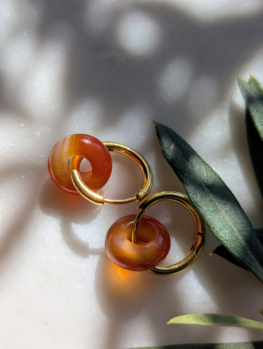 Creolen mit Edelstein Loop - Karneol