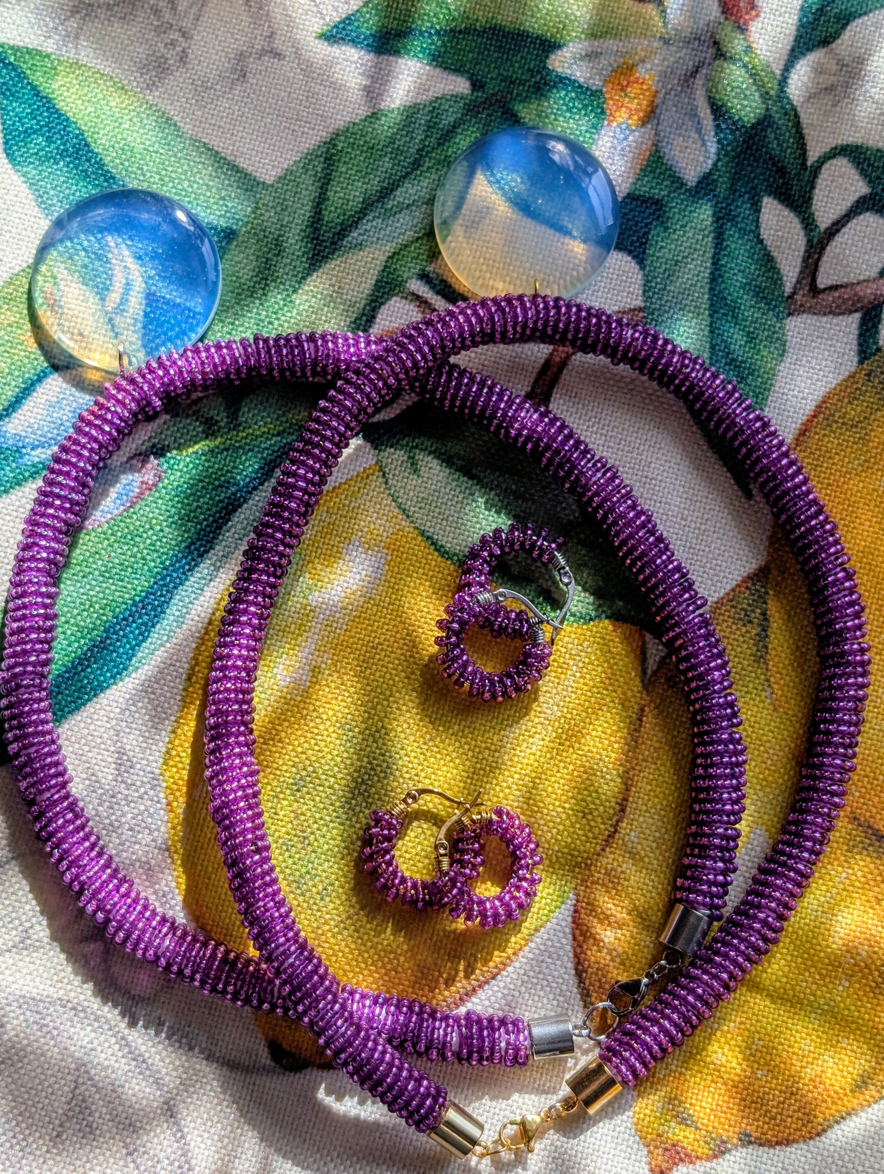 Boucles d'oreilles rocaille méduses