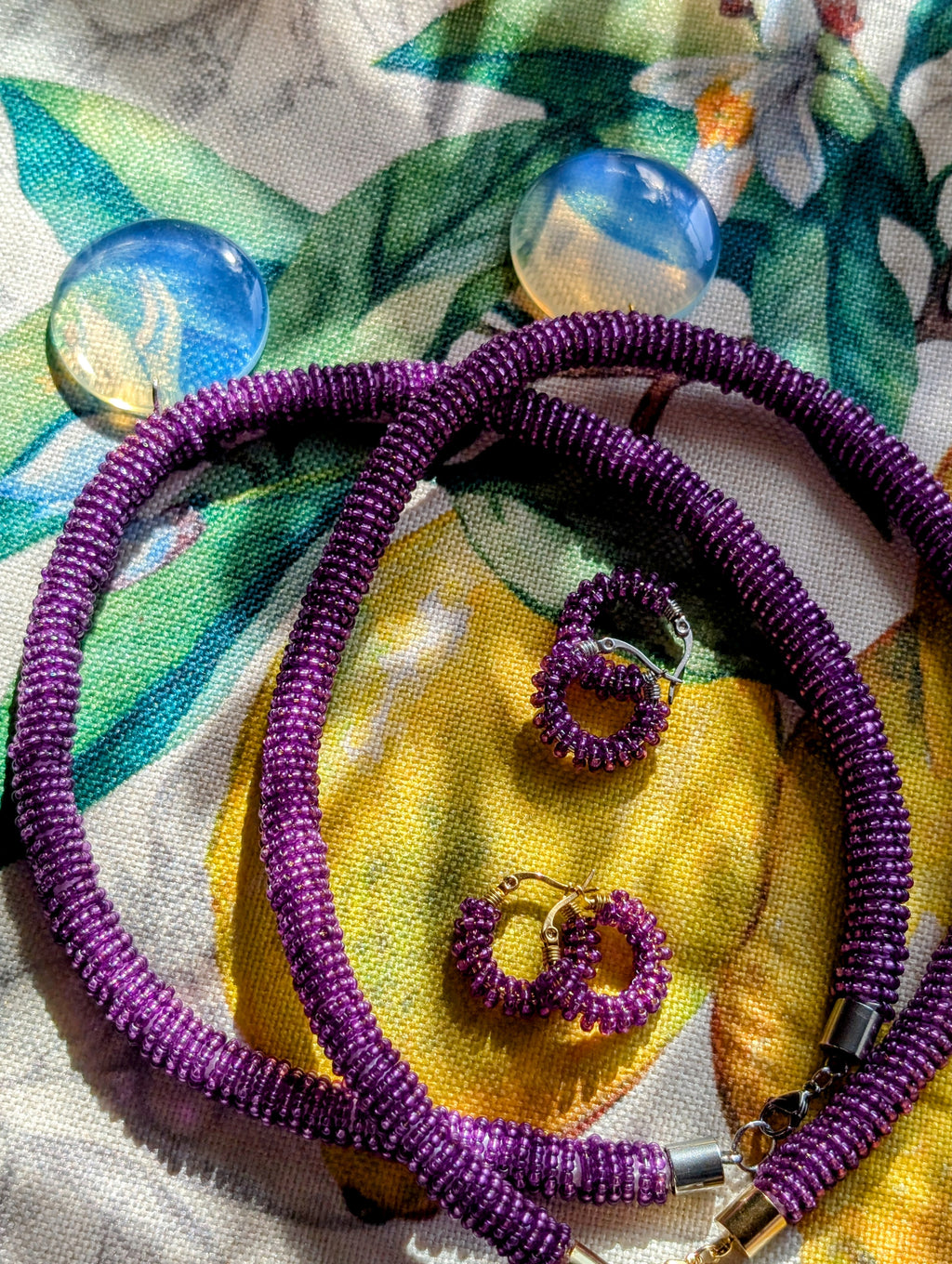 Boucles d'oreilles rocaille méduses