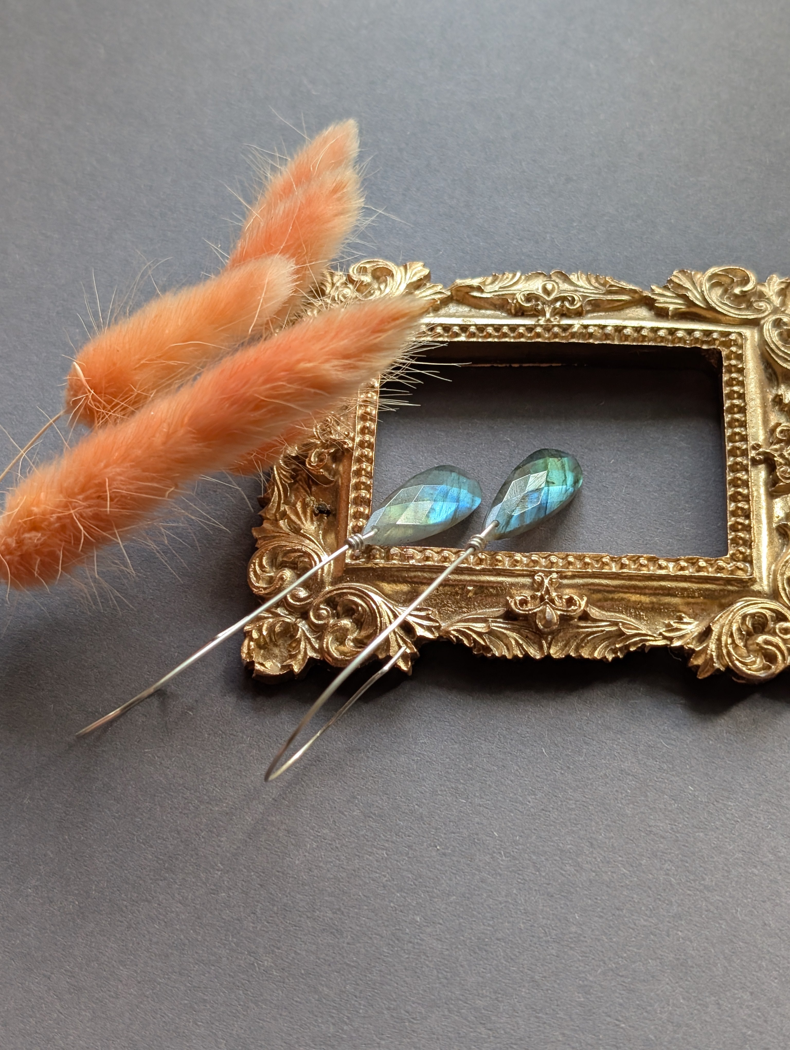 Ohrhänger "Velvet Briolettes" - Lange Ohrhänger mit Labradorit