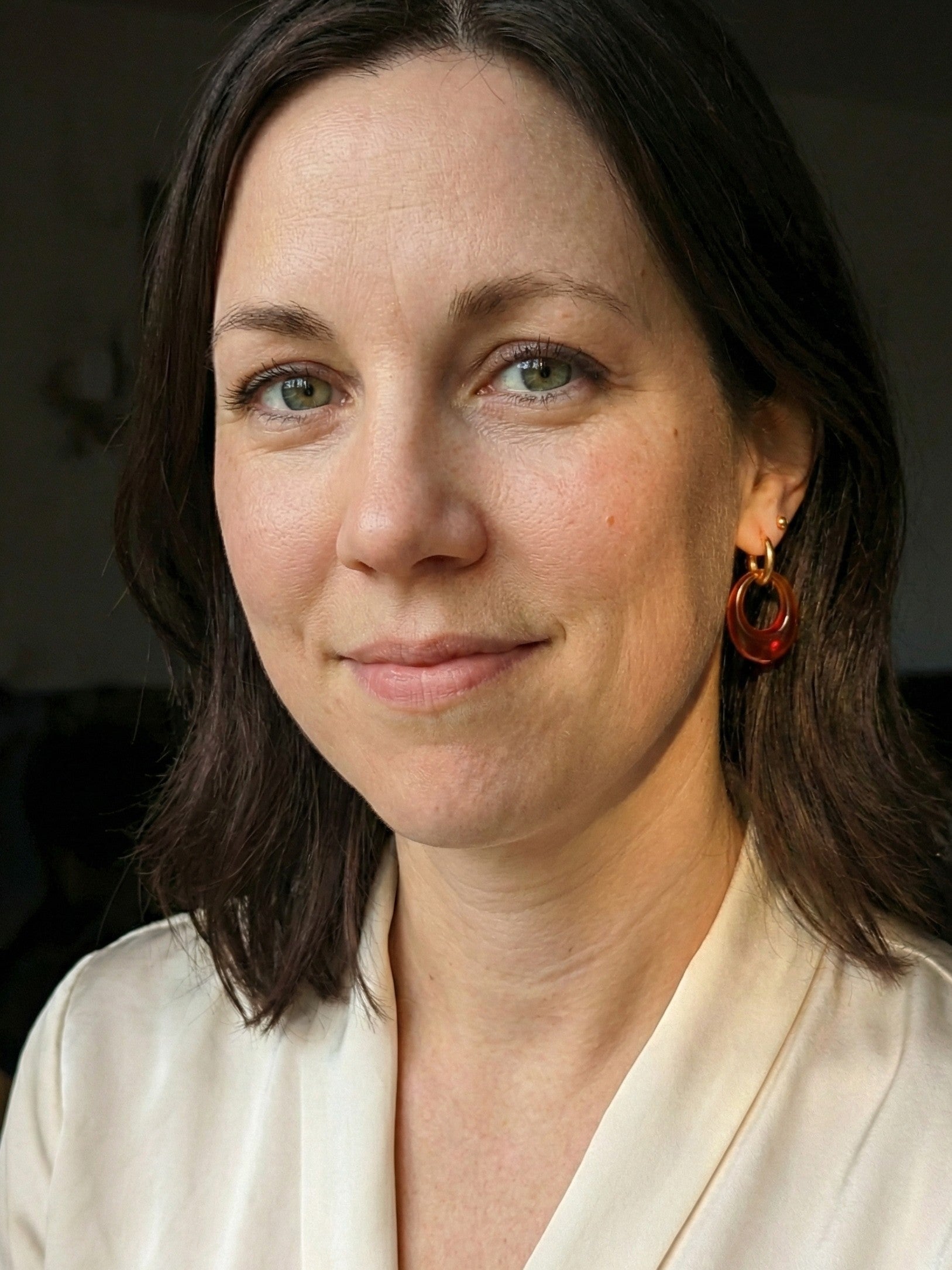 Creolen "Kaminknistern" - Edelstahl und Achat