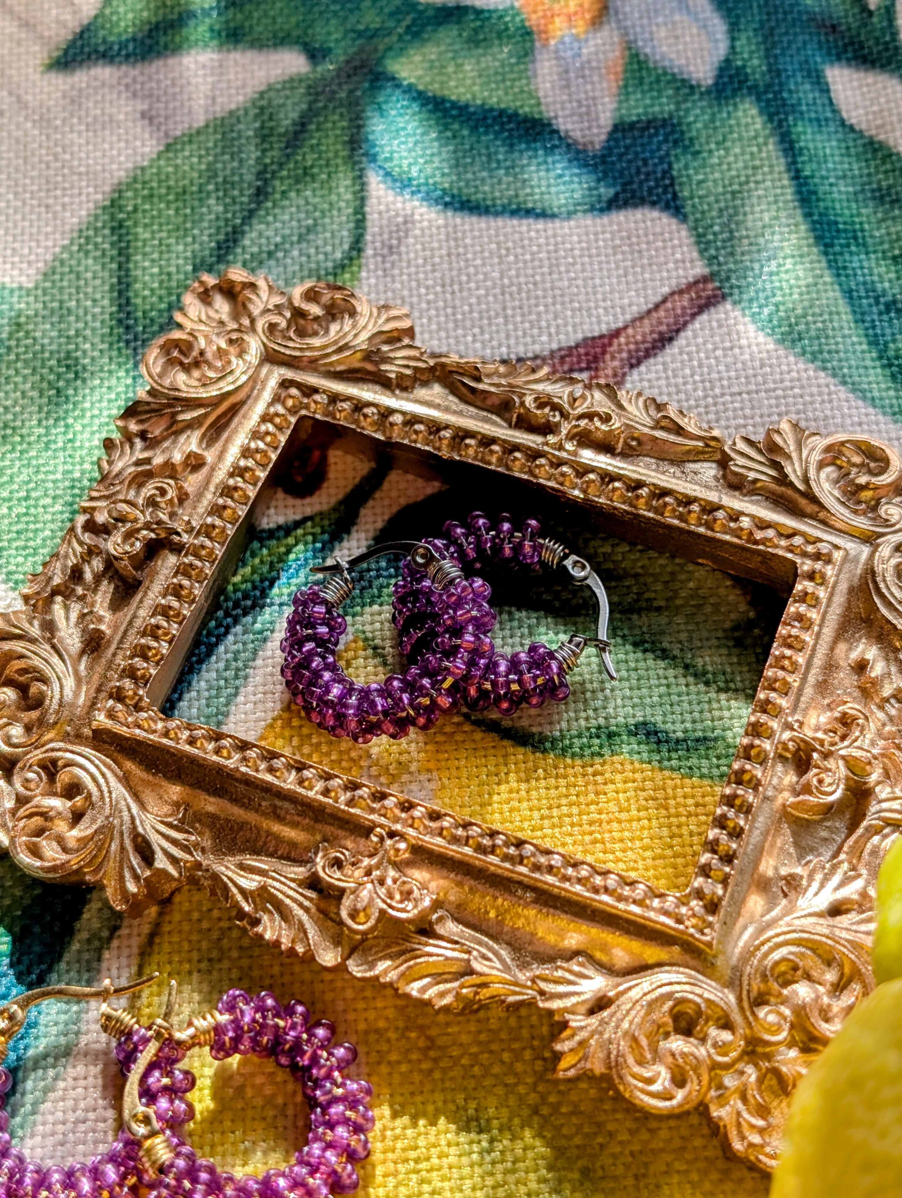 Boucles d'oreilles rocaille méduses