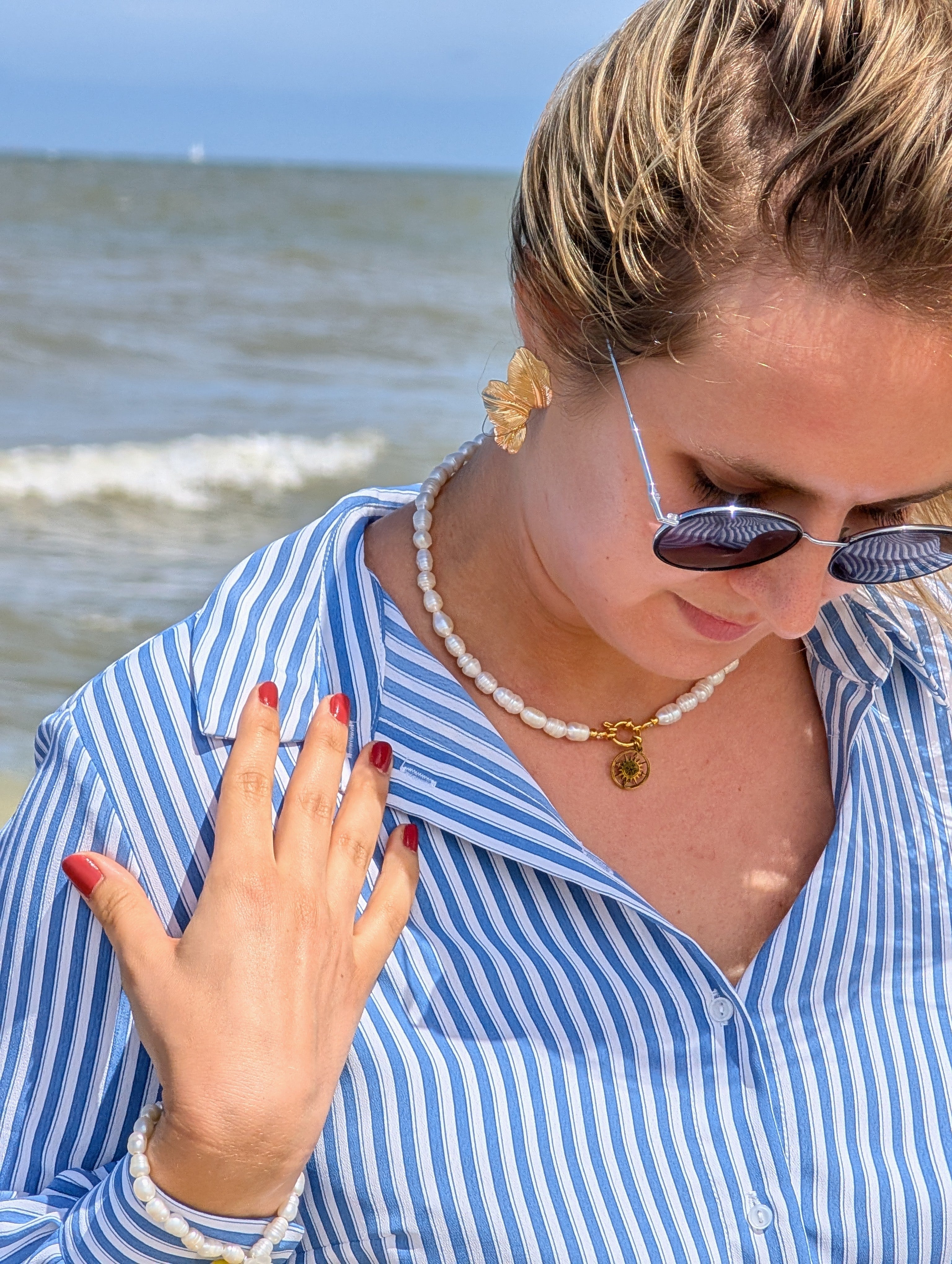 Kurze Perlenkette "Sommerglanz" mit Mix & Match Anhängern