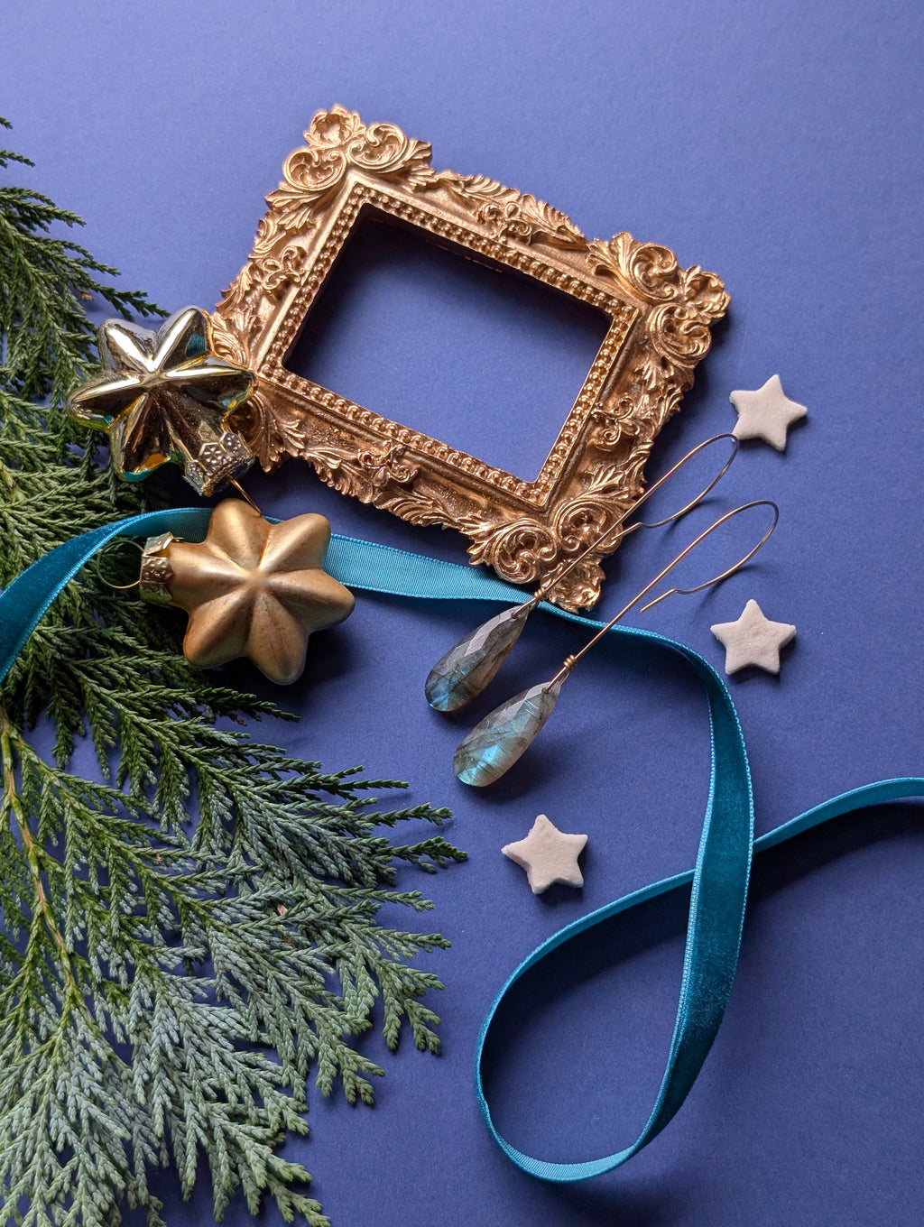 Ohrhänger "Velvet Briolettes" - Lange Ohrhänger mit Labradorit