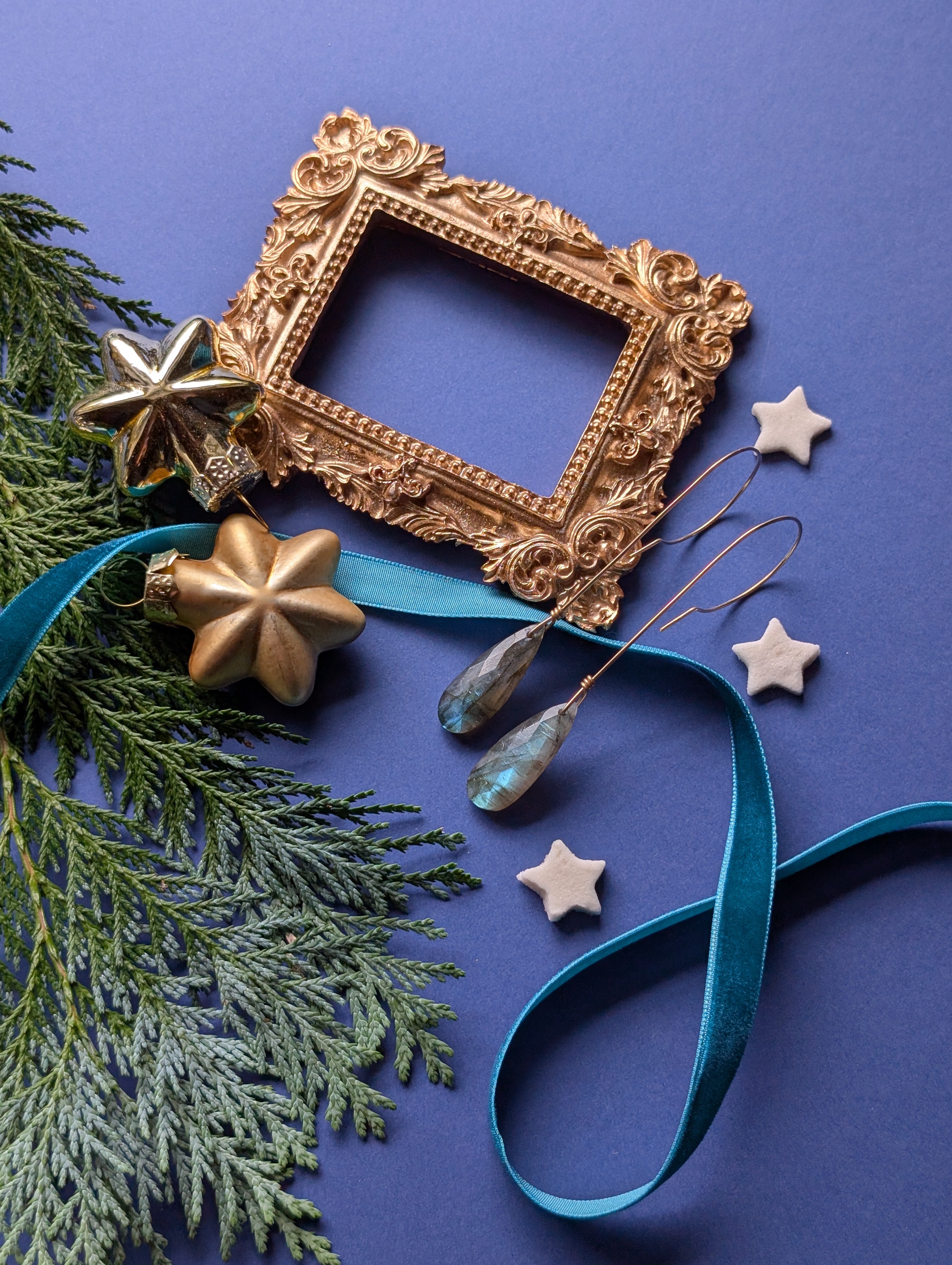 Ohrhänger "Velvet Briolettes" - Lange Ohrhänger mit Labradorit