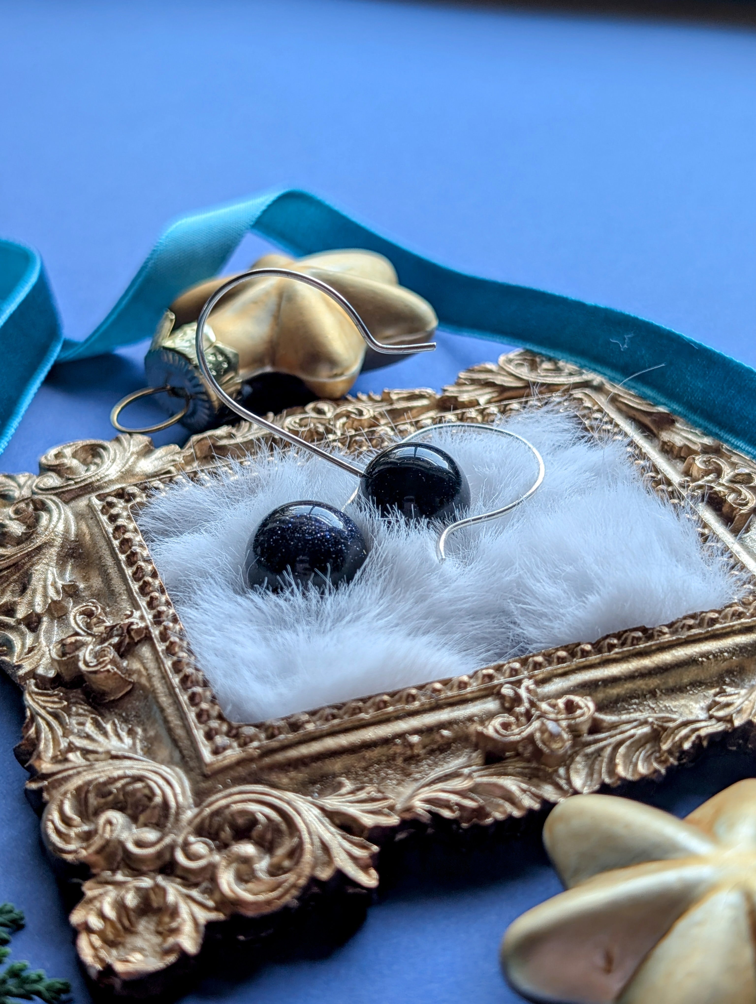 Nachtfunkeln Ohrhänger | Silber & Blaufluss