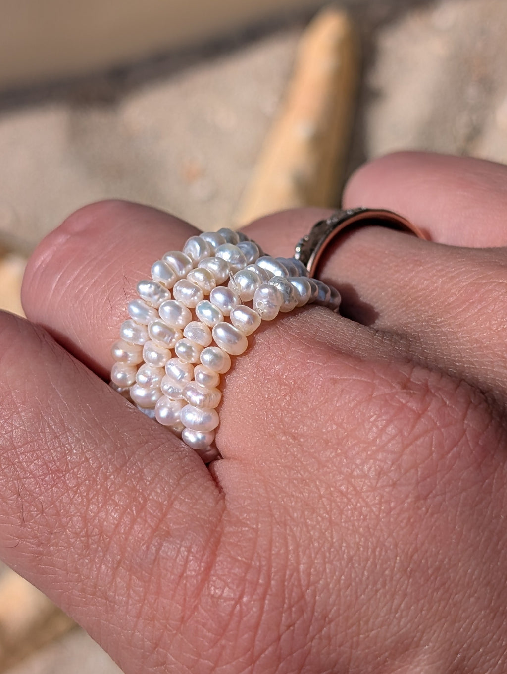 Elastischer Perlenring "Luna"