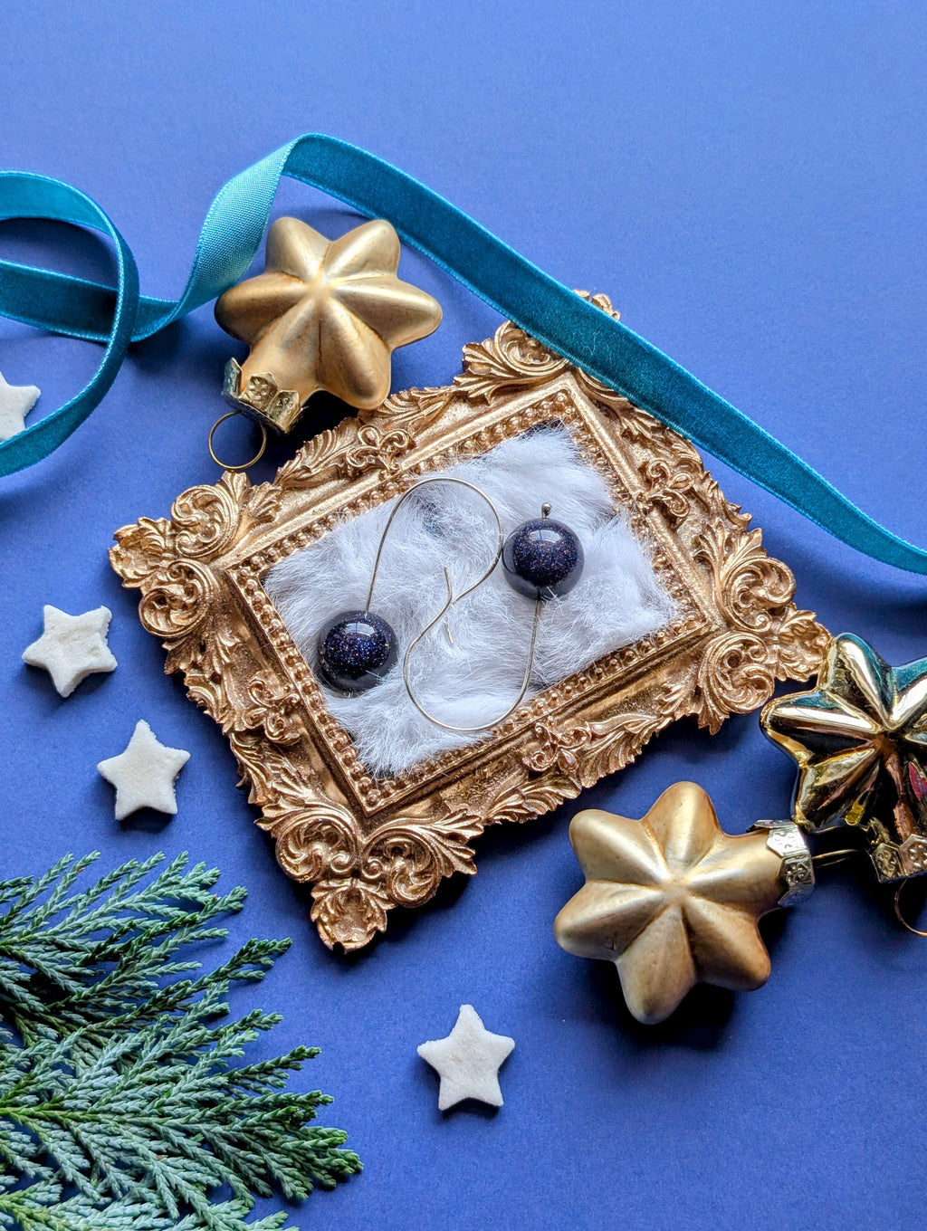 Nachtfunkeln Ohrhänger | Silber & Blaufluss