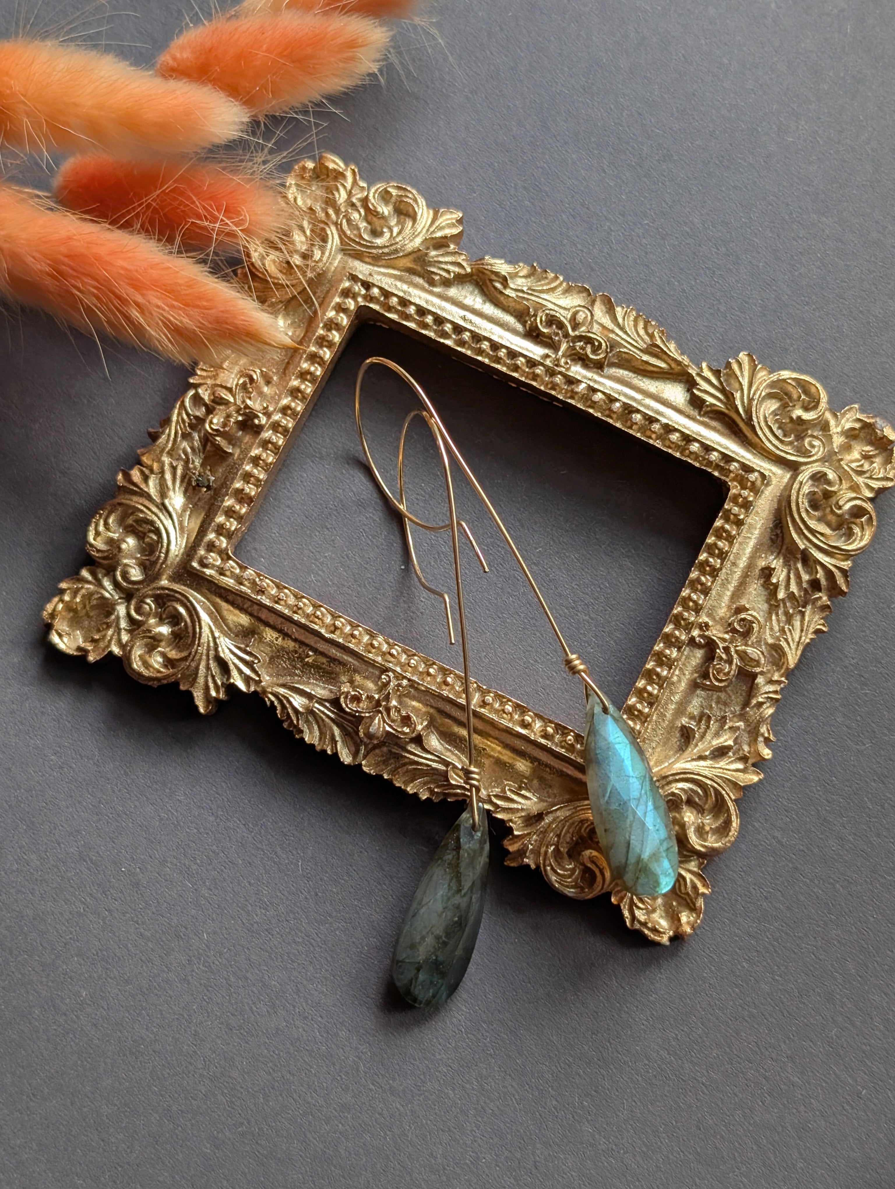 Ohrhänger "Velvet Briolettes" - Lange Ohrhänger mit Labradorit