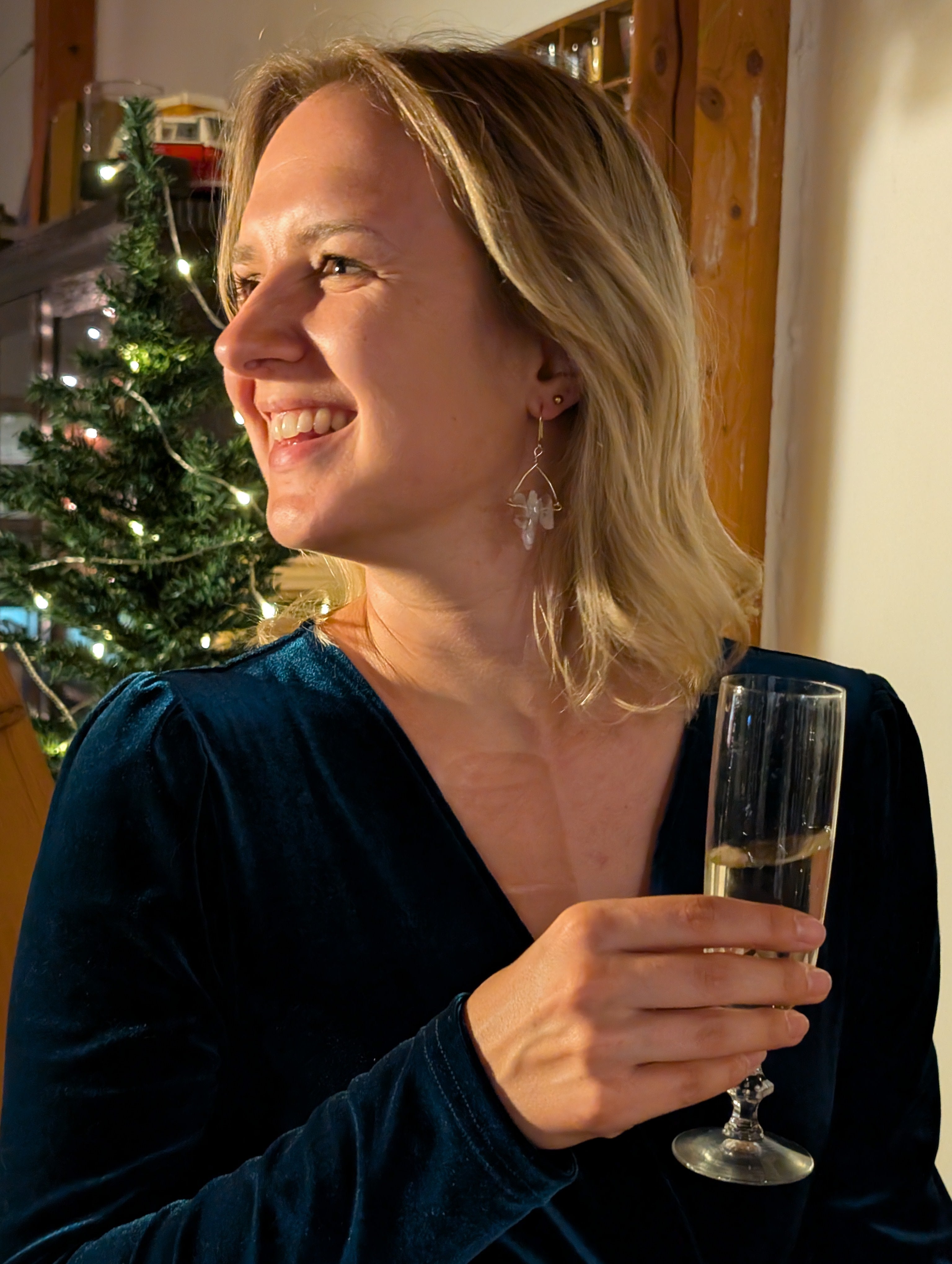 Firn Glacier - Ohrhänger mit Eiszapfen aus Quarzsplittern