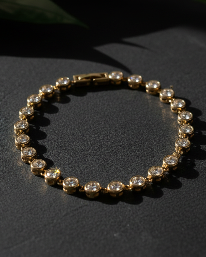 Tennisarmband "Match-Point" - Tennisarmband aus Edelstahl und Zirkonia