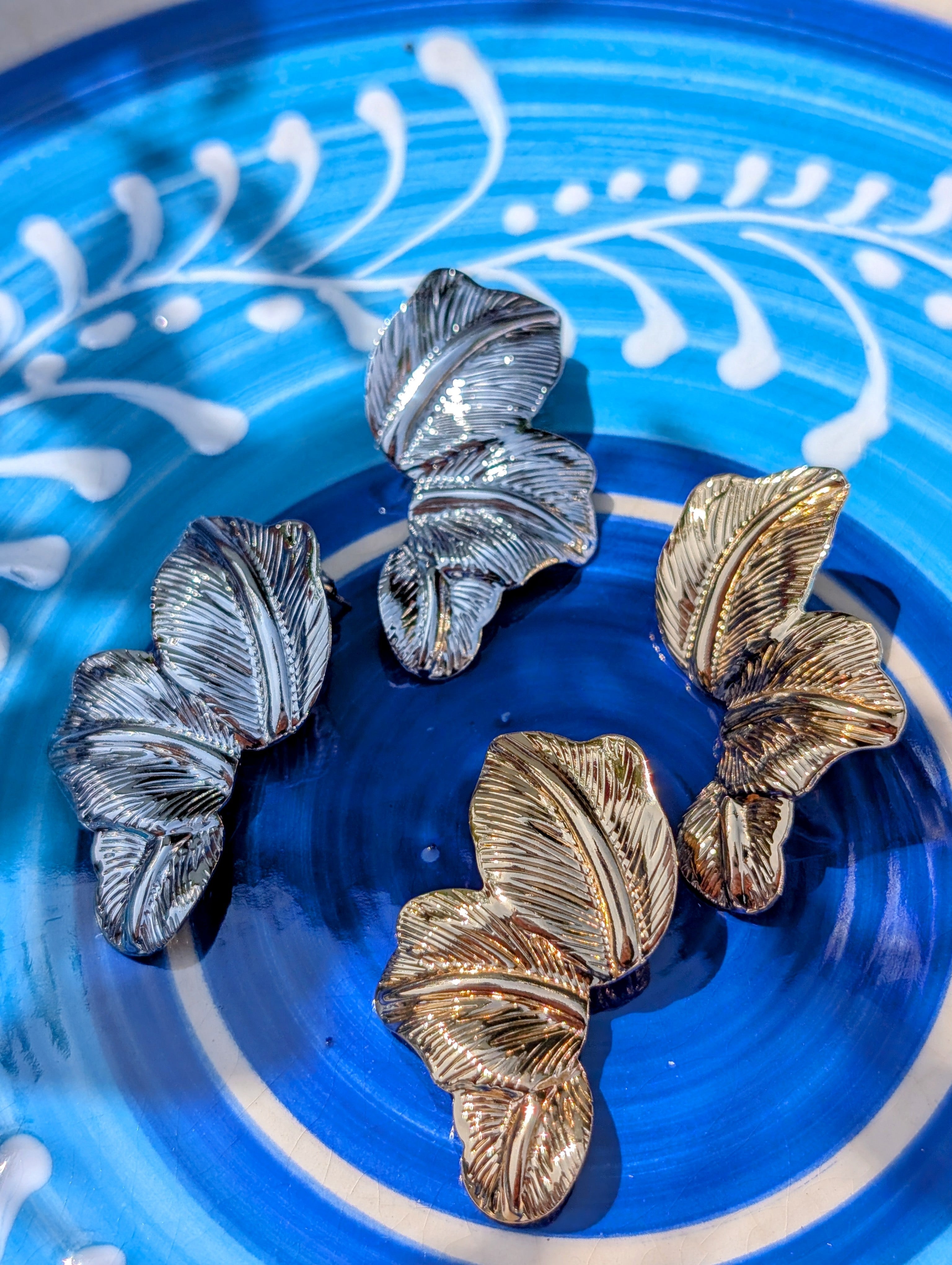 Statement Ohrstecker "Bali-Blätter"