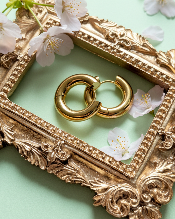 Statement Creolen "Chunky" - Wasserfeste Edelstahl Creolen 4,8mm