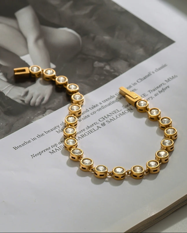 Tennisarmband "Match-Point" - Tennisarmband aus Edelstahl und Zirkonia