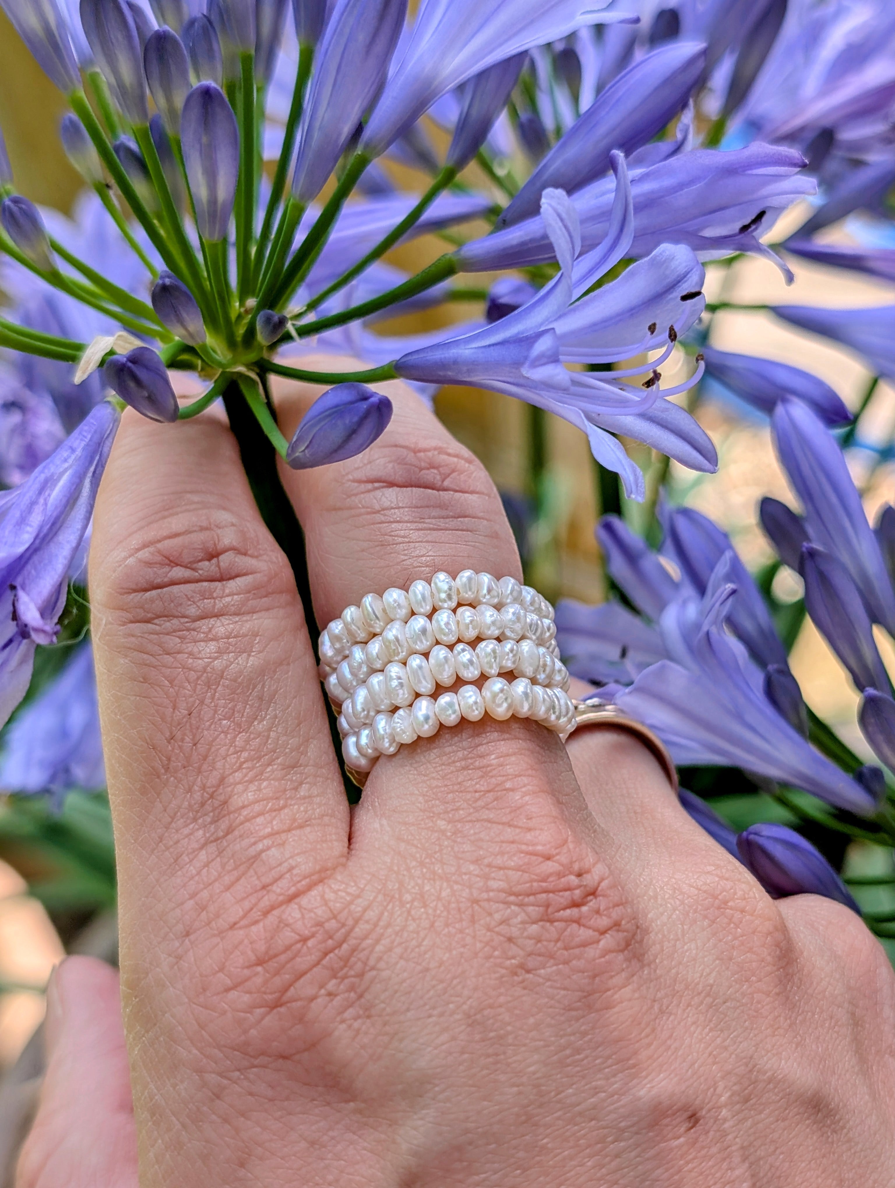 Elastischer Perlenring "Luna"