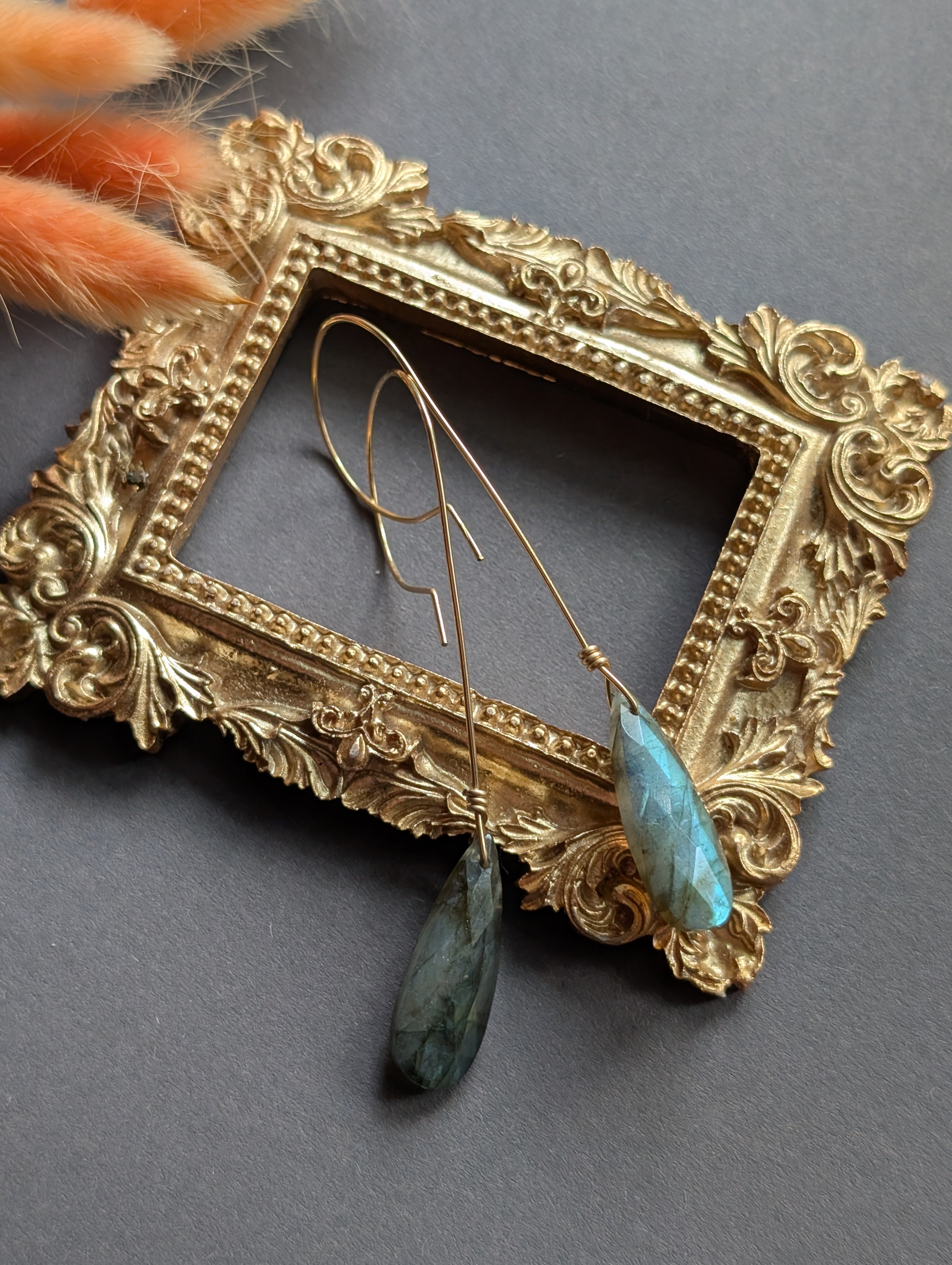 Ohrhänger "Velvet Briolettes" - Lange Ohrhänger mit Labradorit