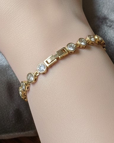 Tennisarmband "Match-Point" - Tennisarmband aus Edelstahl und Zirkonia