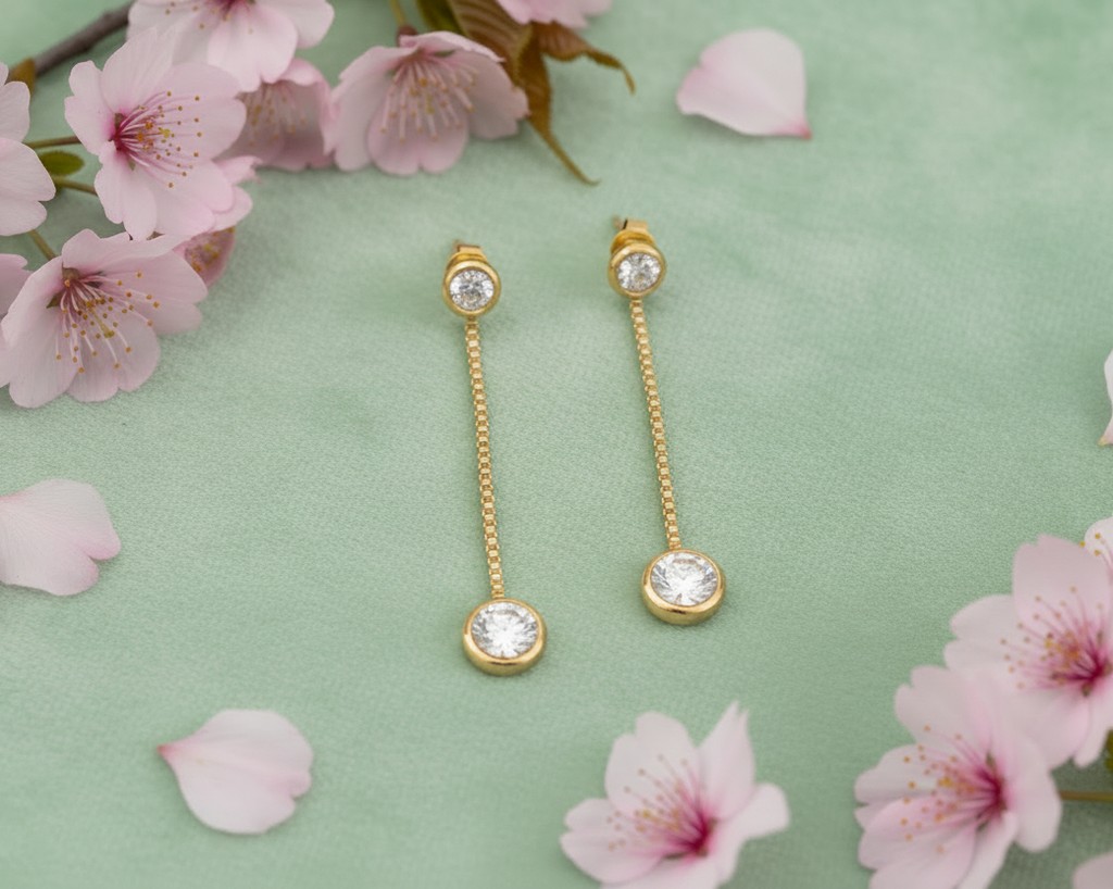 Zirkonia Pendulum - Edelstahl Ohrstecker mit Zirkonia