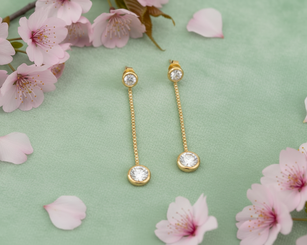 Zirkonia Pendulum - Edelstahl Ohrstecker mit Zirkonia