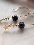 Ohrhänger Polaris - Silber & Gold mit Sternen und Tigerauge