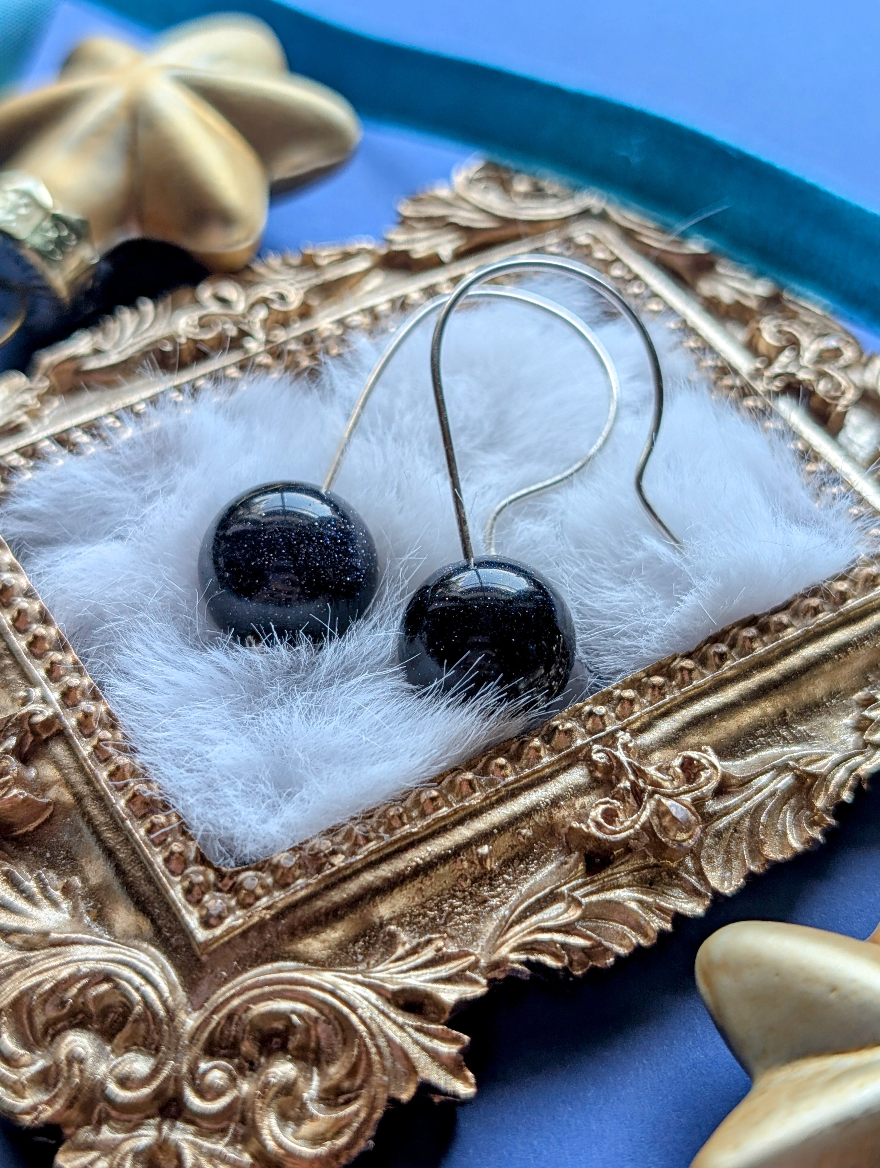 Nachtfunkeln Ohrhänger | Silber & Blaufluss