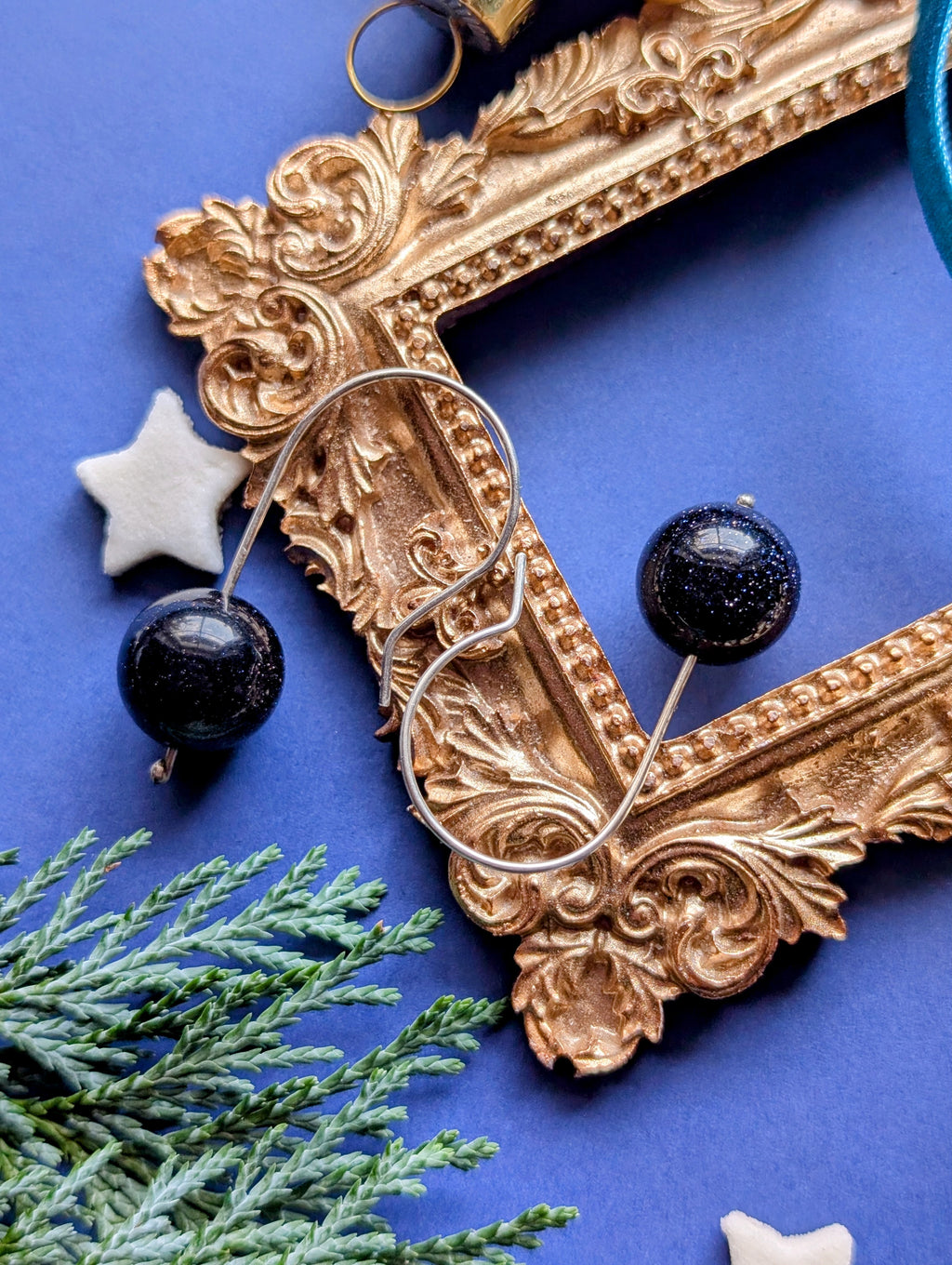 Nachtfunkeln Ohrhänger | Silber & Blaufluss