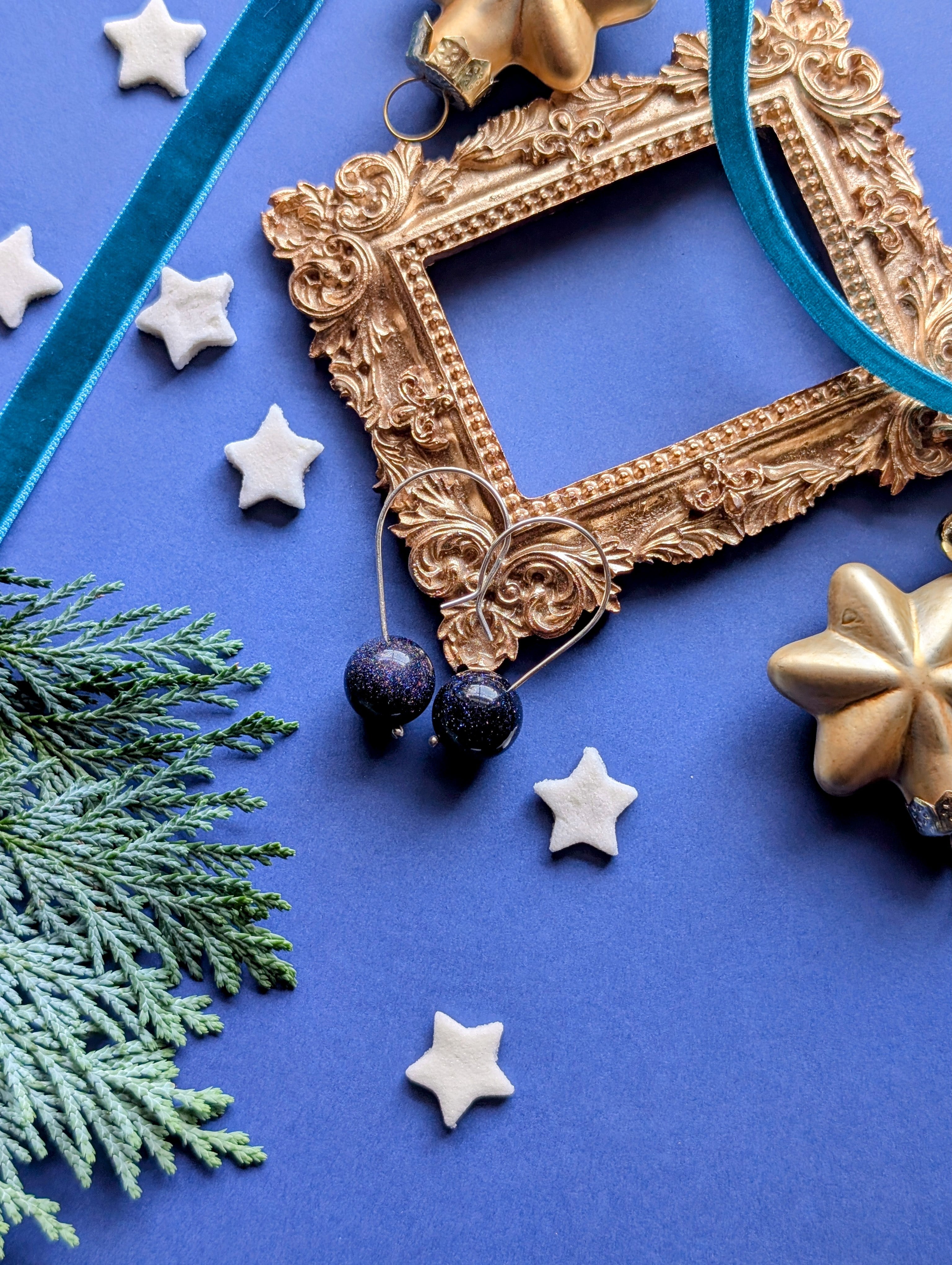 Nachtfunkeln Ohrhänger | Silber & Blaufluss