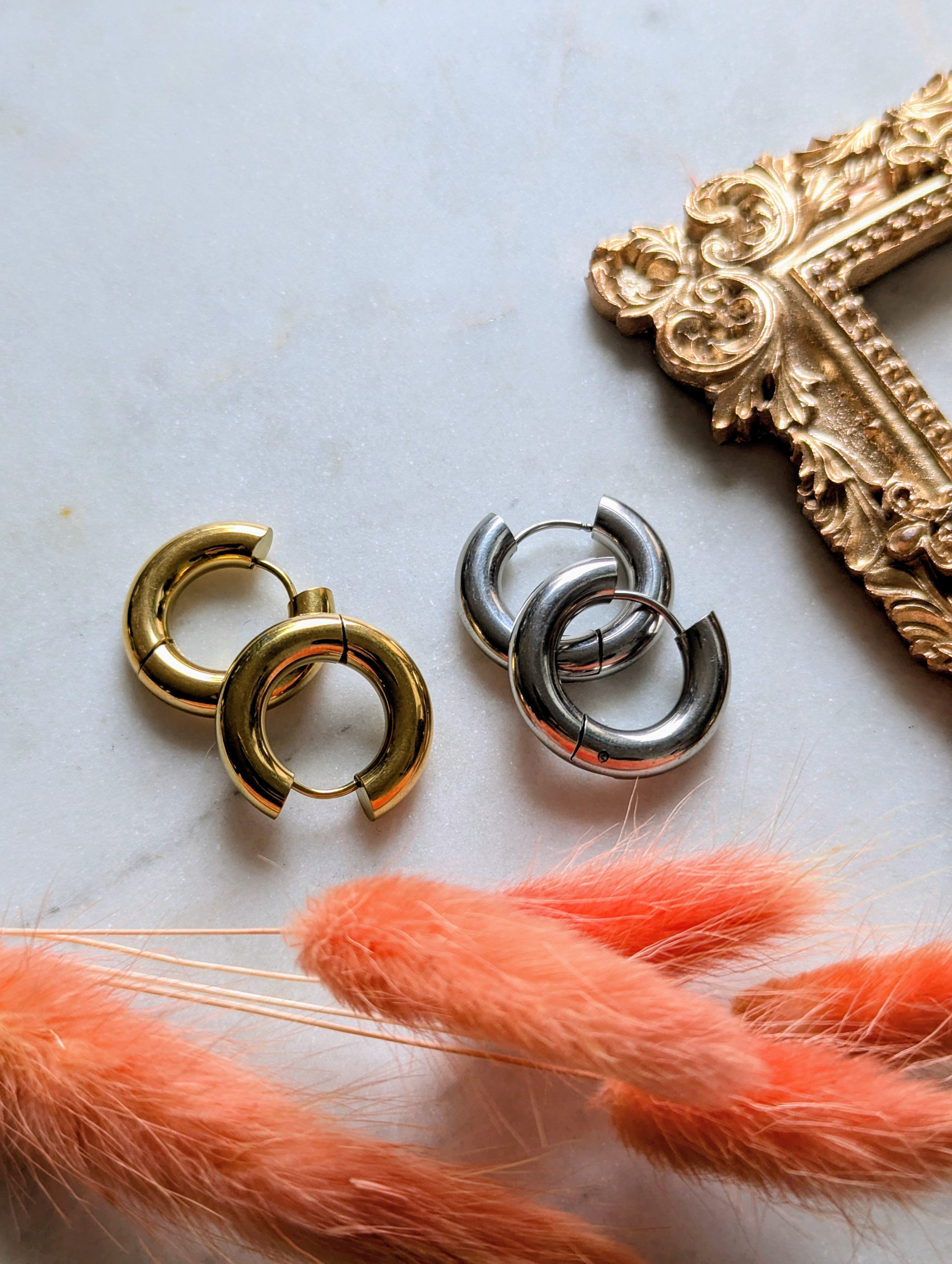 Statement Creolen "Chunky" - Wasserfeste Edelstahl Creolen 4,8mm