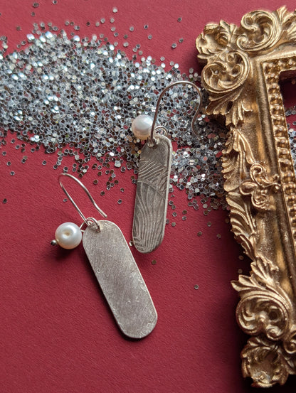 Boucles d'oreilles en argent fin 999 et perles d'eau douce