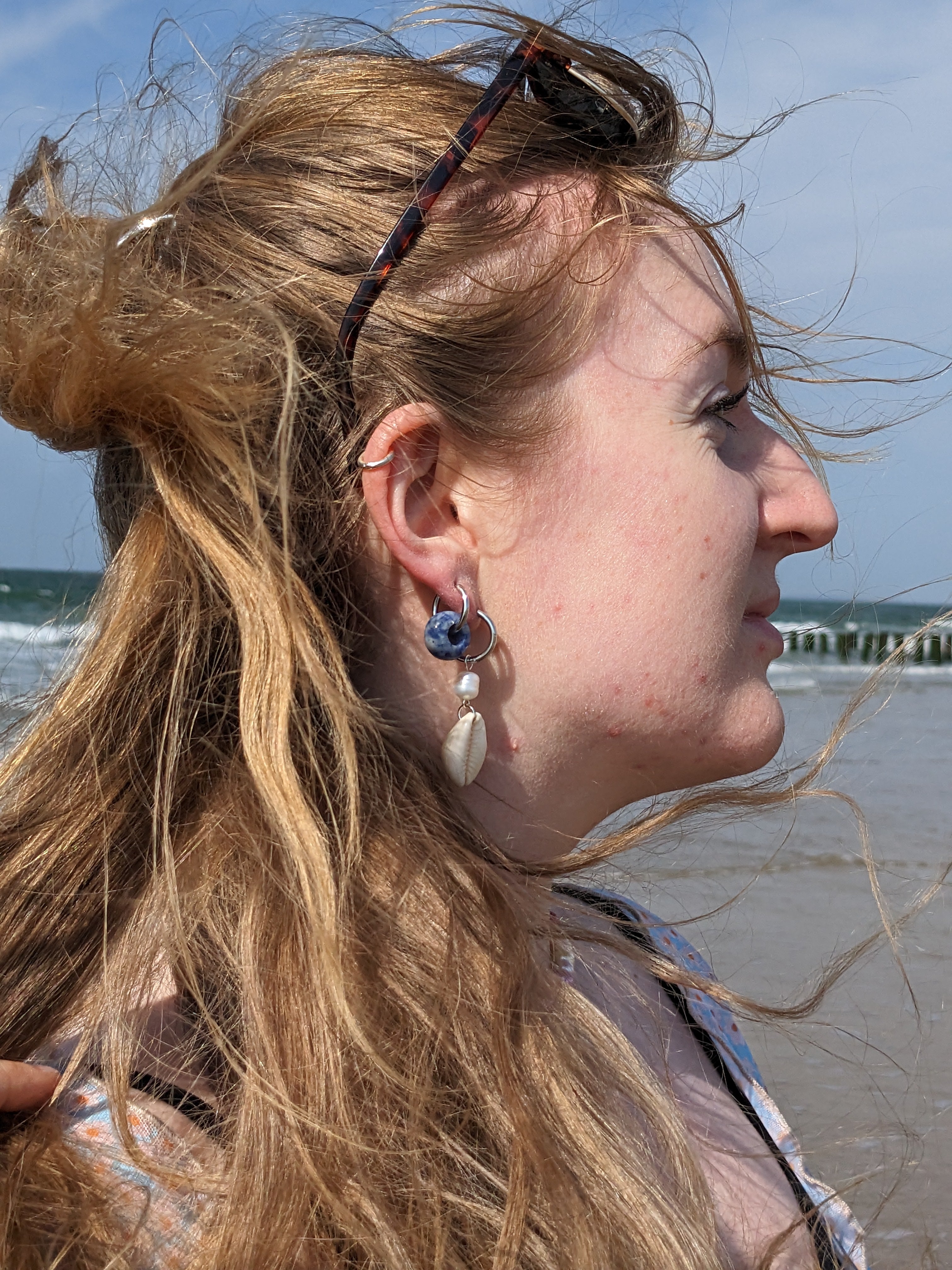 Creolen mit Edelstein Loop - Sodalith