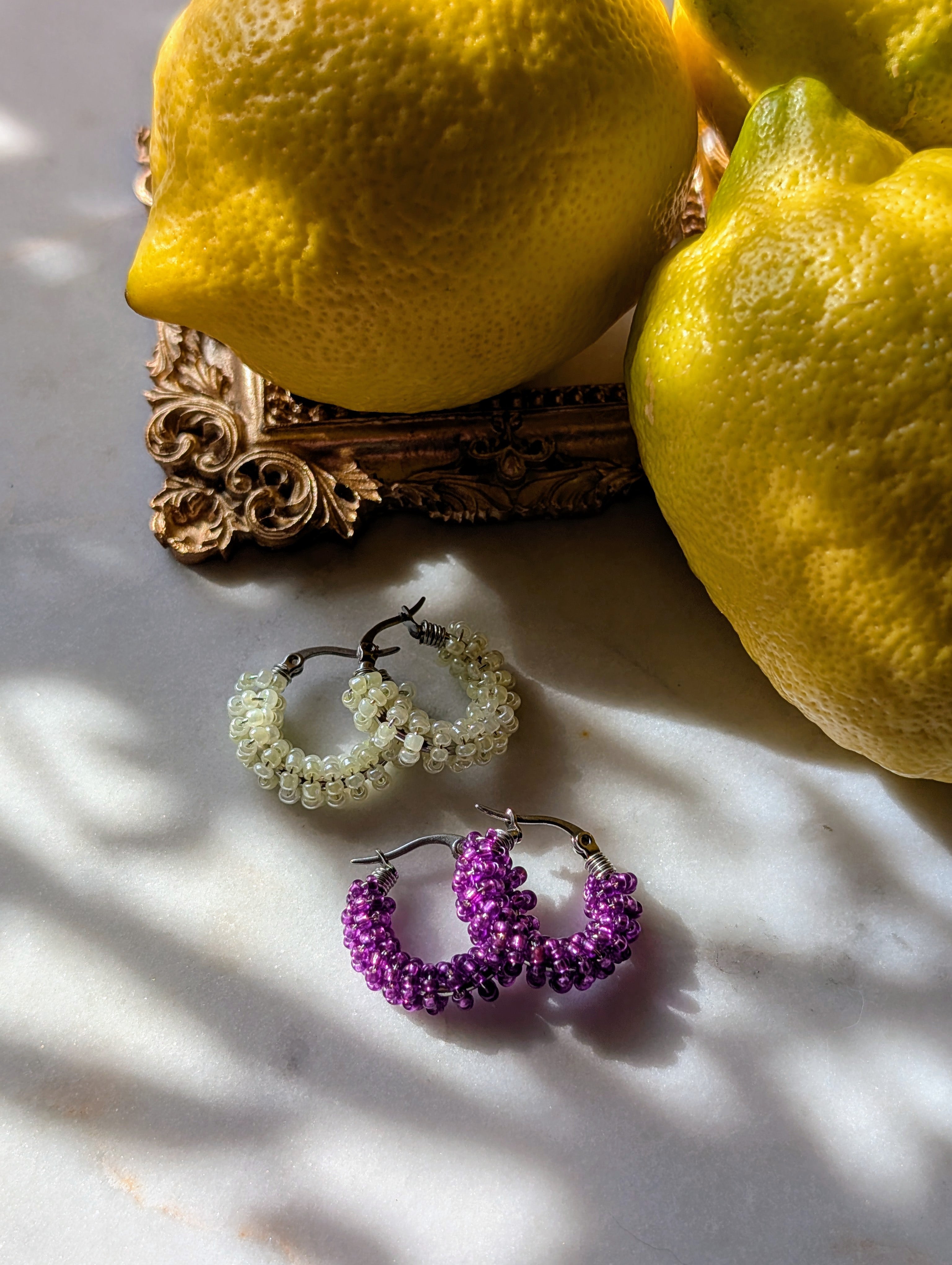 Boucles d'oreilles rocaille méduses