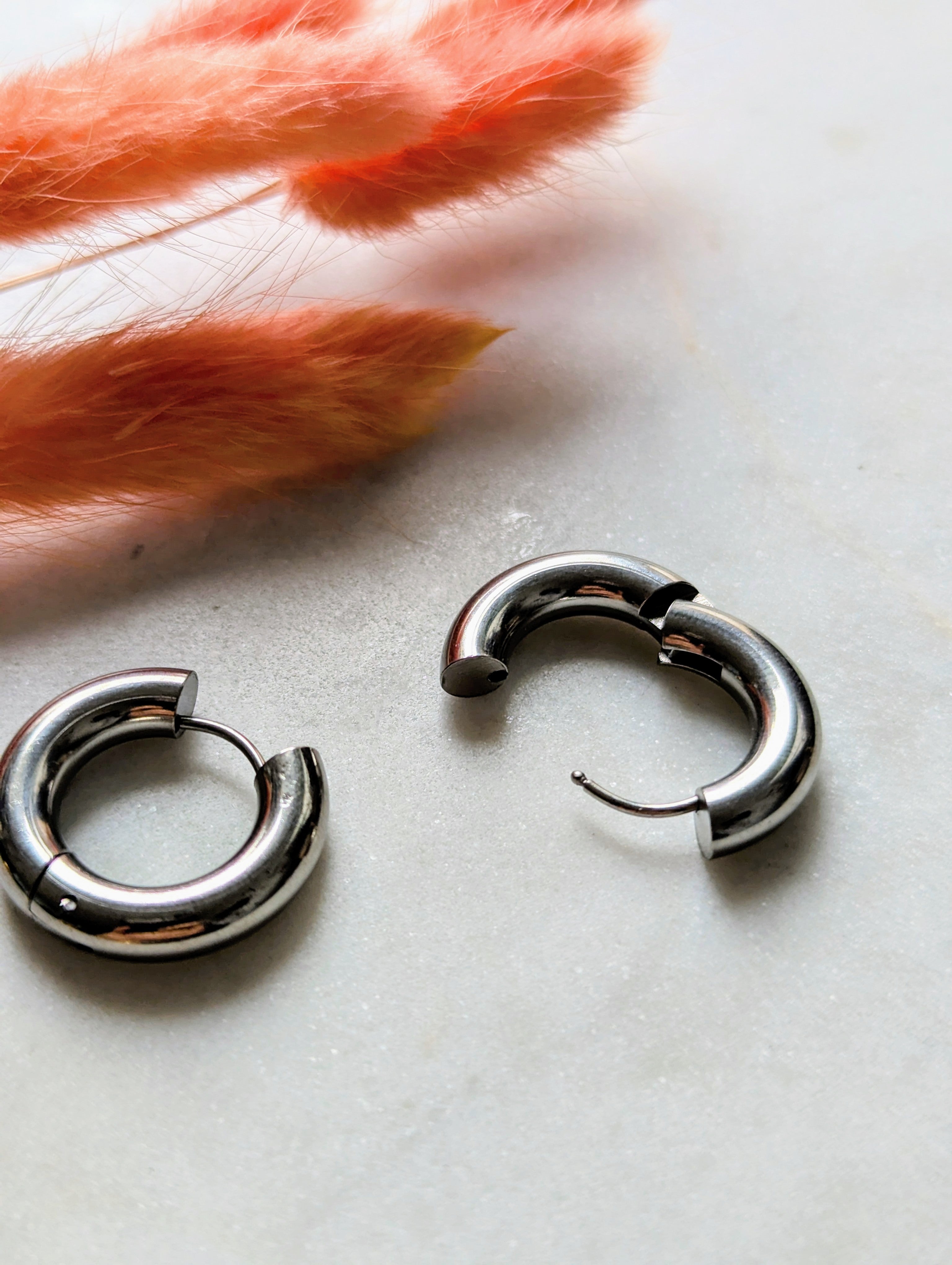 Statement Creolen "Chunky" - Wasserfeste Edelstahl Creolen 4,8mm