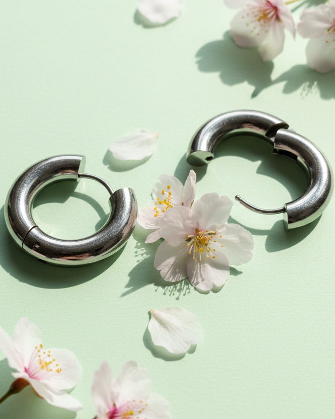 Statement Creolen "Chunky" - Wasserfeste Edelstahl Creolen 4,8mm