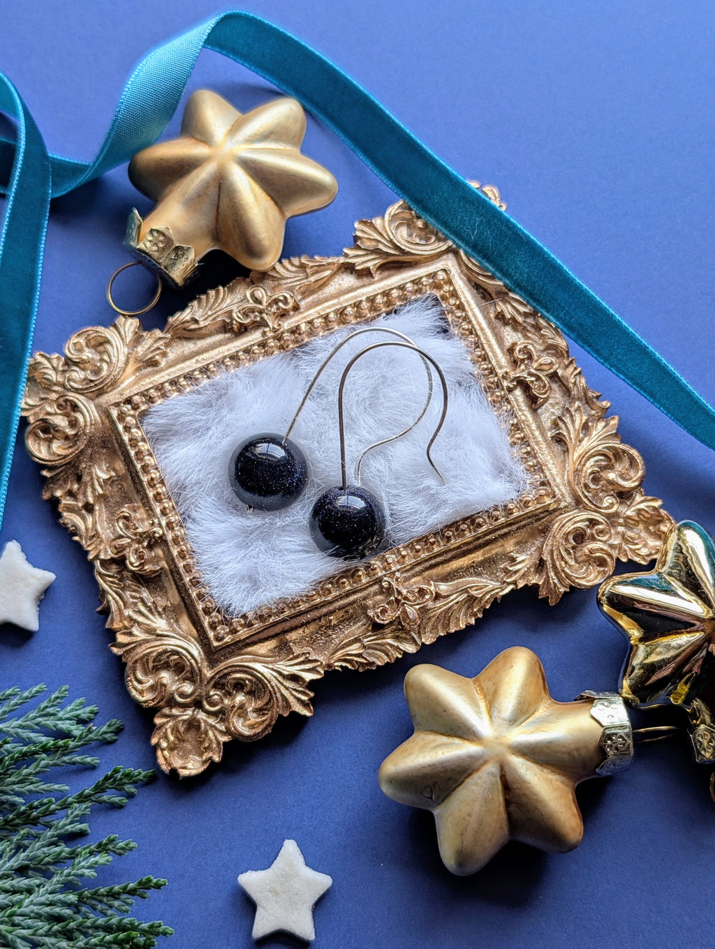 Nachtfunkeln Ohrhänger | Silber & Blaufluss