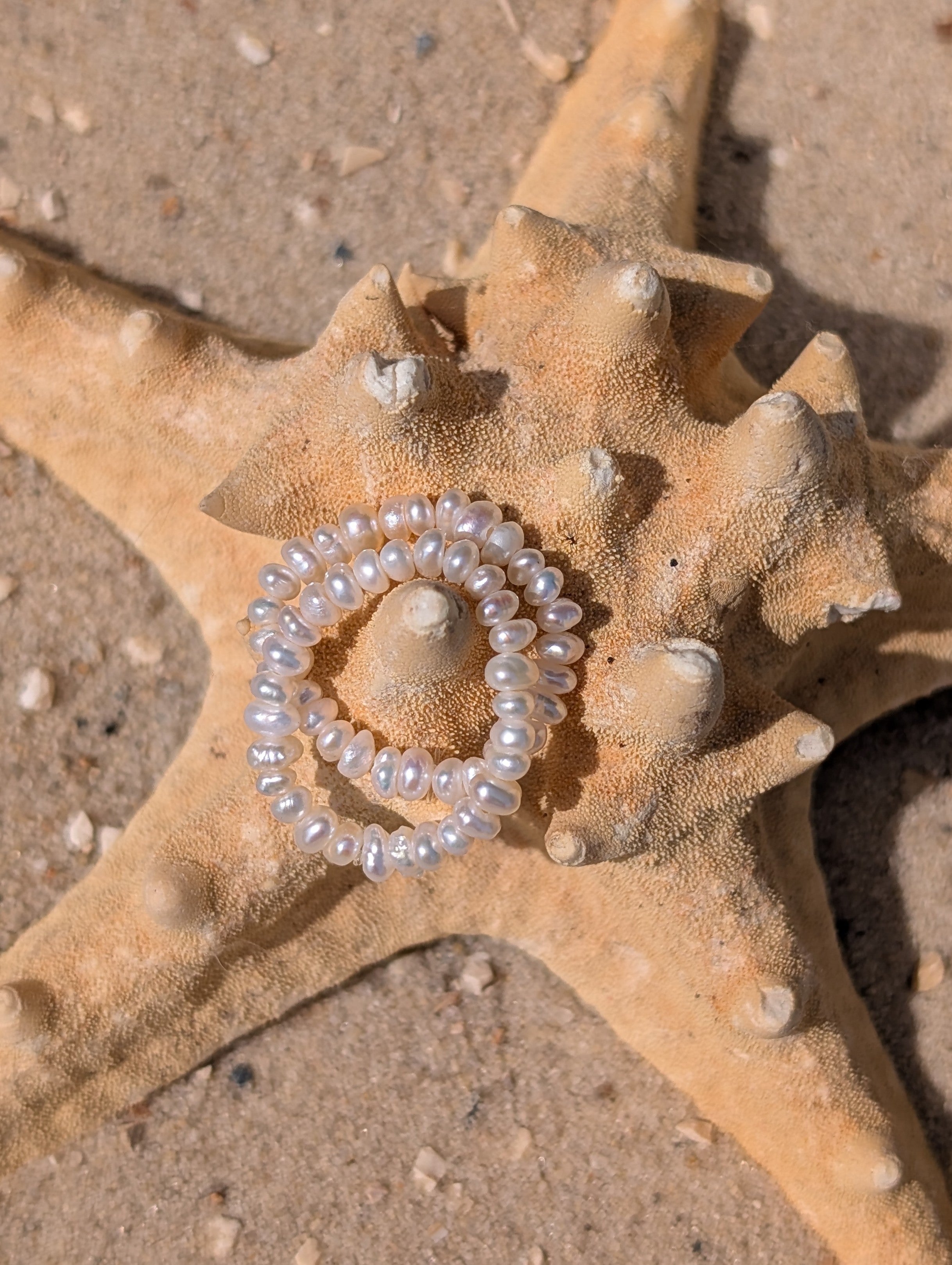 Elastischer Perlenring "Luna"