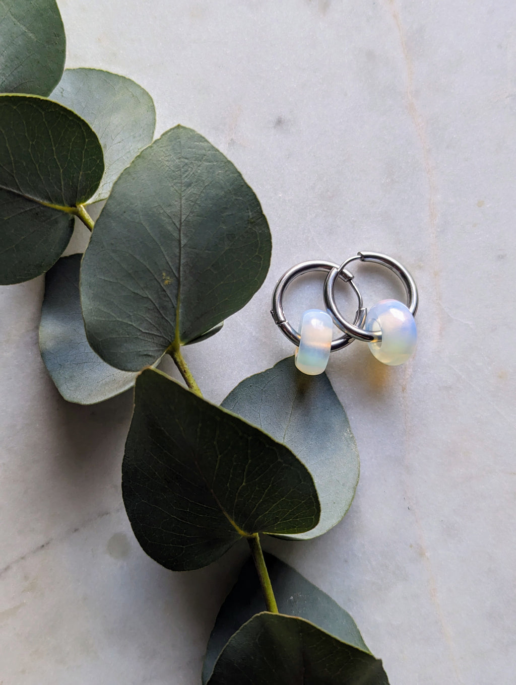 Creolen mit Edelstein Loop - Opalit