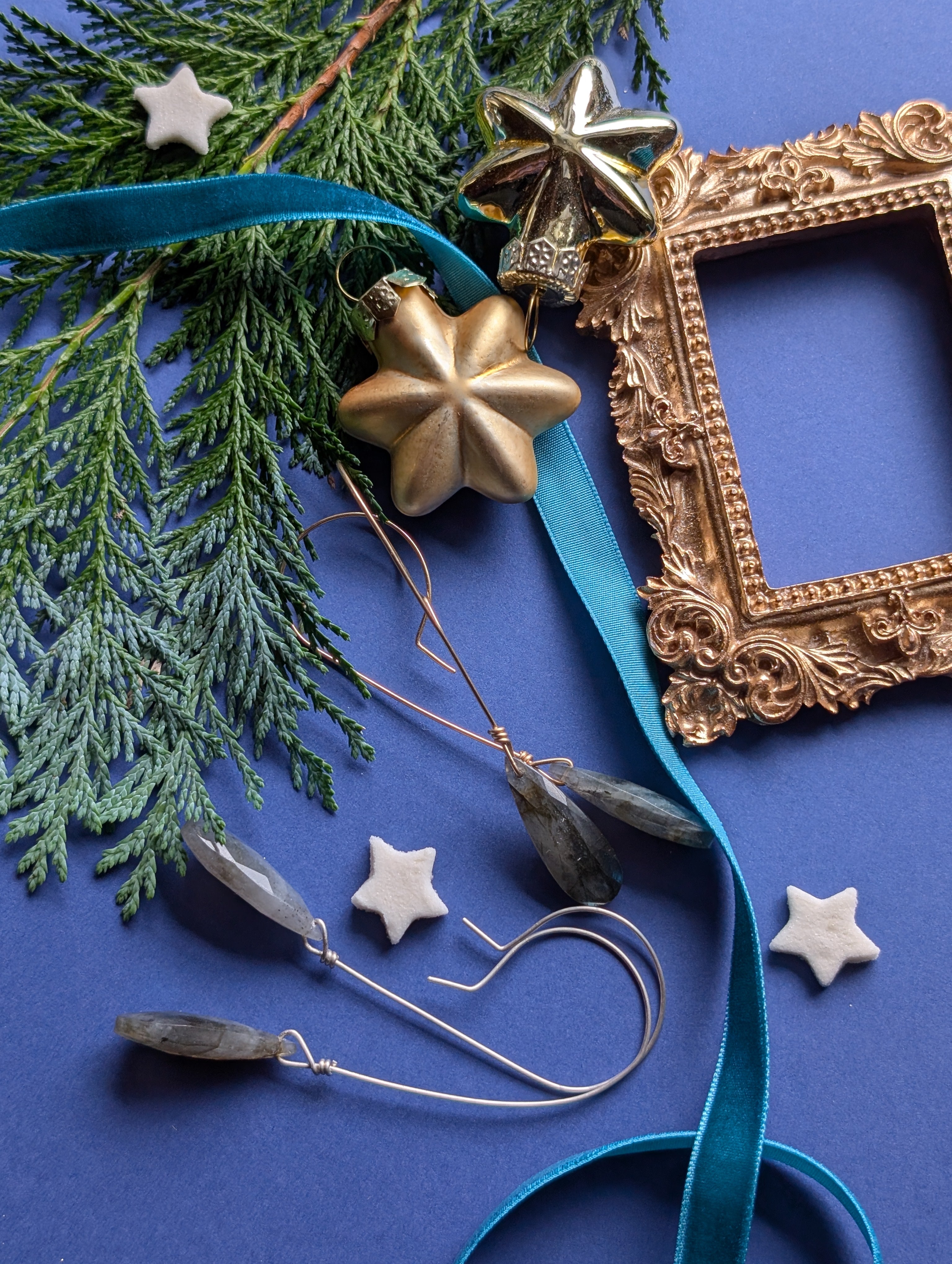 Ohrhänger "Velvet Briolettes" - Lange Ohrhänger mit Labradorit