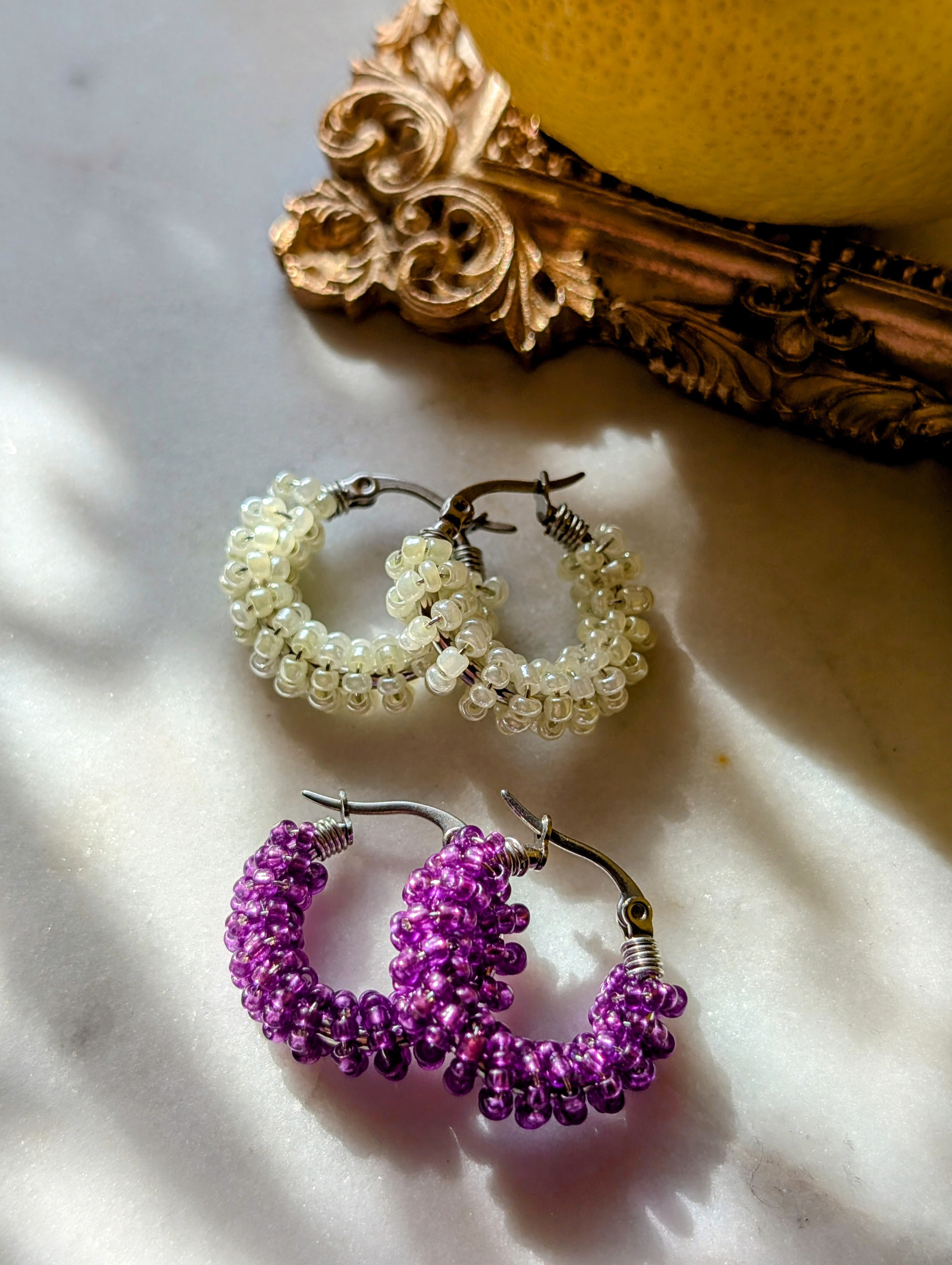 Boucles d'oreilles rocaille méduses