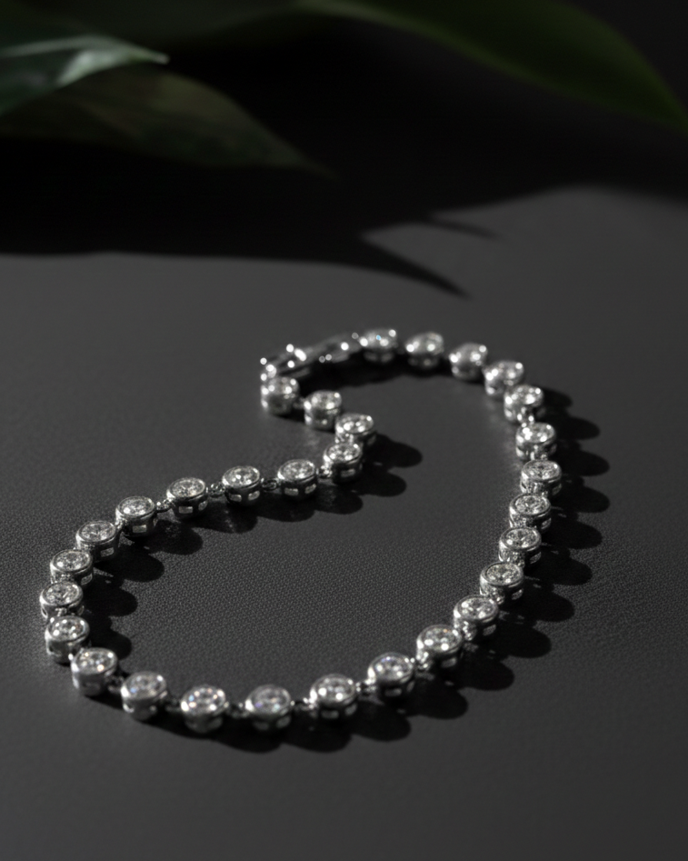 Tennisarmband "Match-Point" - Tennisarmband aus Edelstahl und Zirkonia